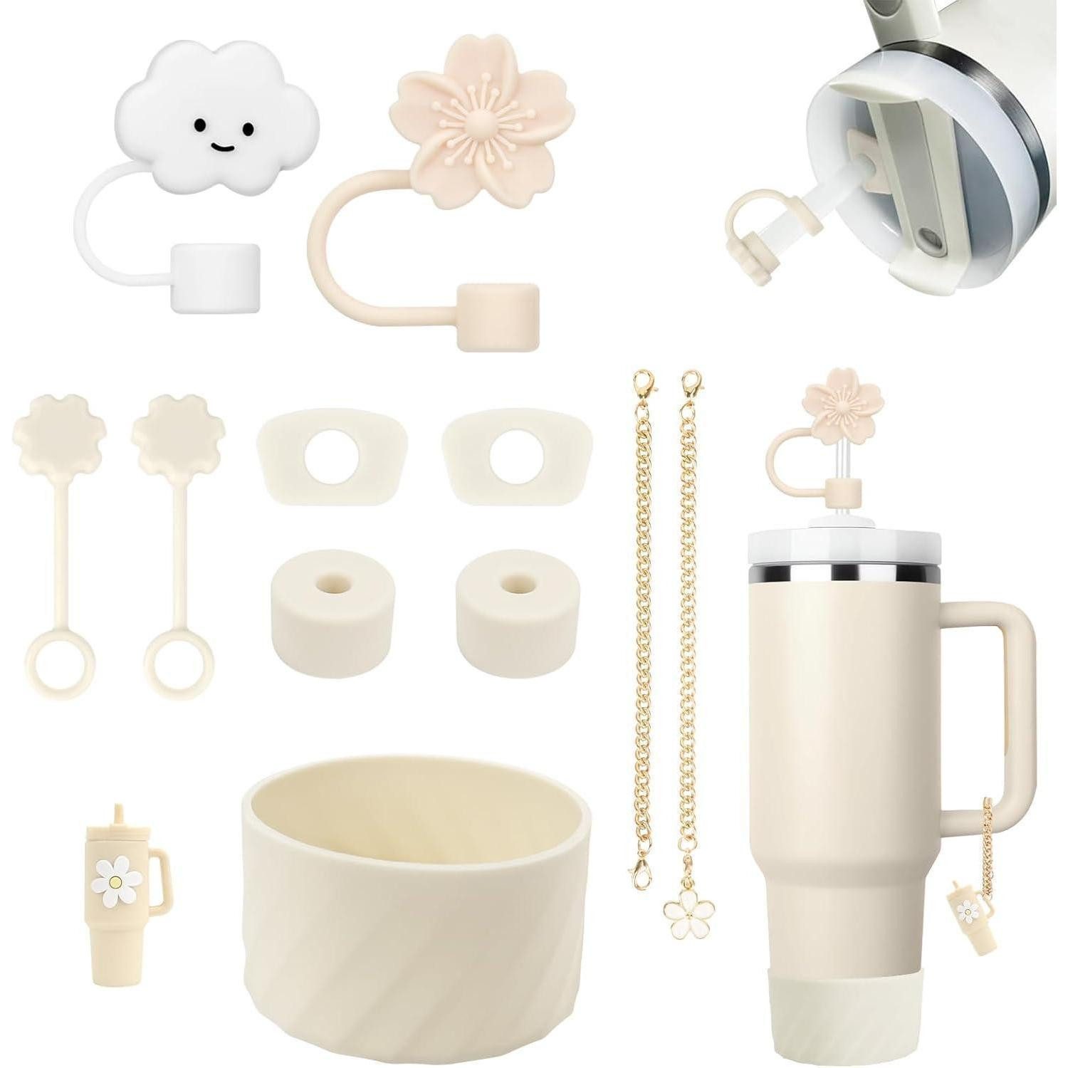 LuxusKollektion Flaschenverschluss 11-teiliges Stanley Cup Zubehör-Set für 850ml & 1,2l Becher
