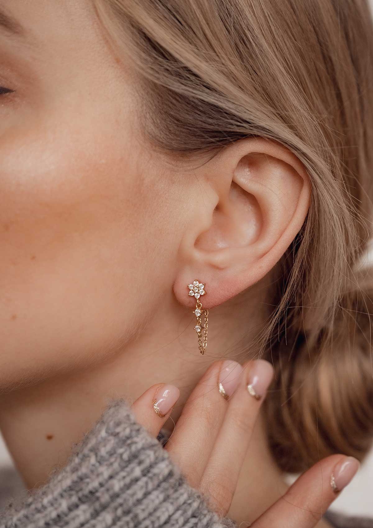 Hey Happiness Paar Ohrhänger Silber 925 Damen Zirkonia, Kette Ohrringe 18 R günstig online kaufen