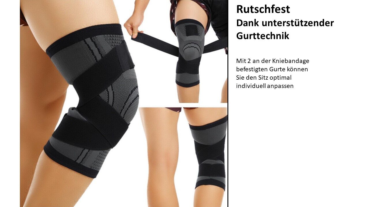 Rötting Design Kniebandage 2 Kniebandagen Sportbandage Knieschoner Kniestütze Farbe schwarz