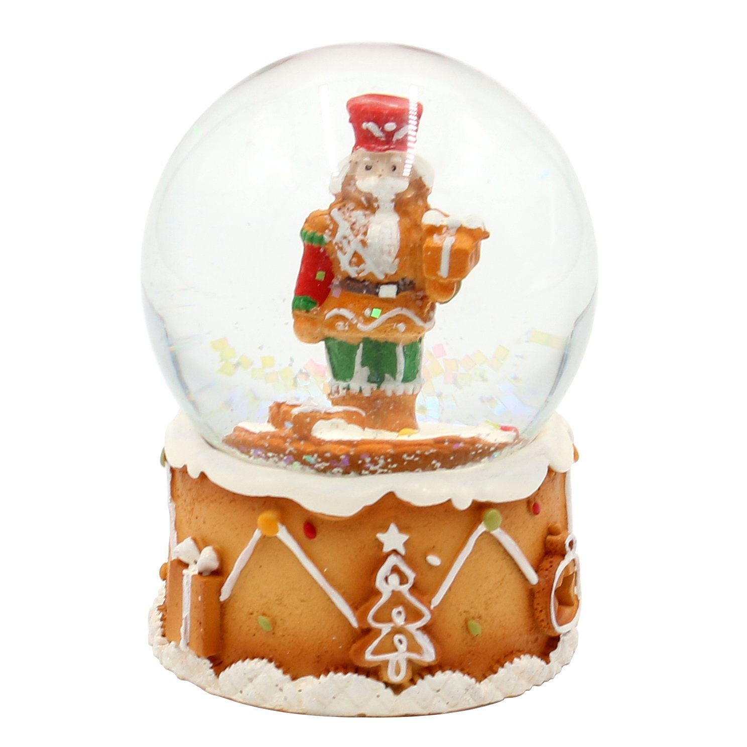 x 7 Santa, (1 Maße 6,5 cm. weiß Dekohelden24 Schneekugel Kugel: H/B/Ø Ø ca. cm/ Schneekugel, 8,5 St)