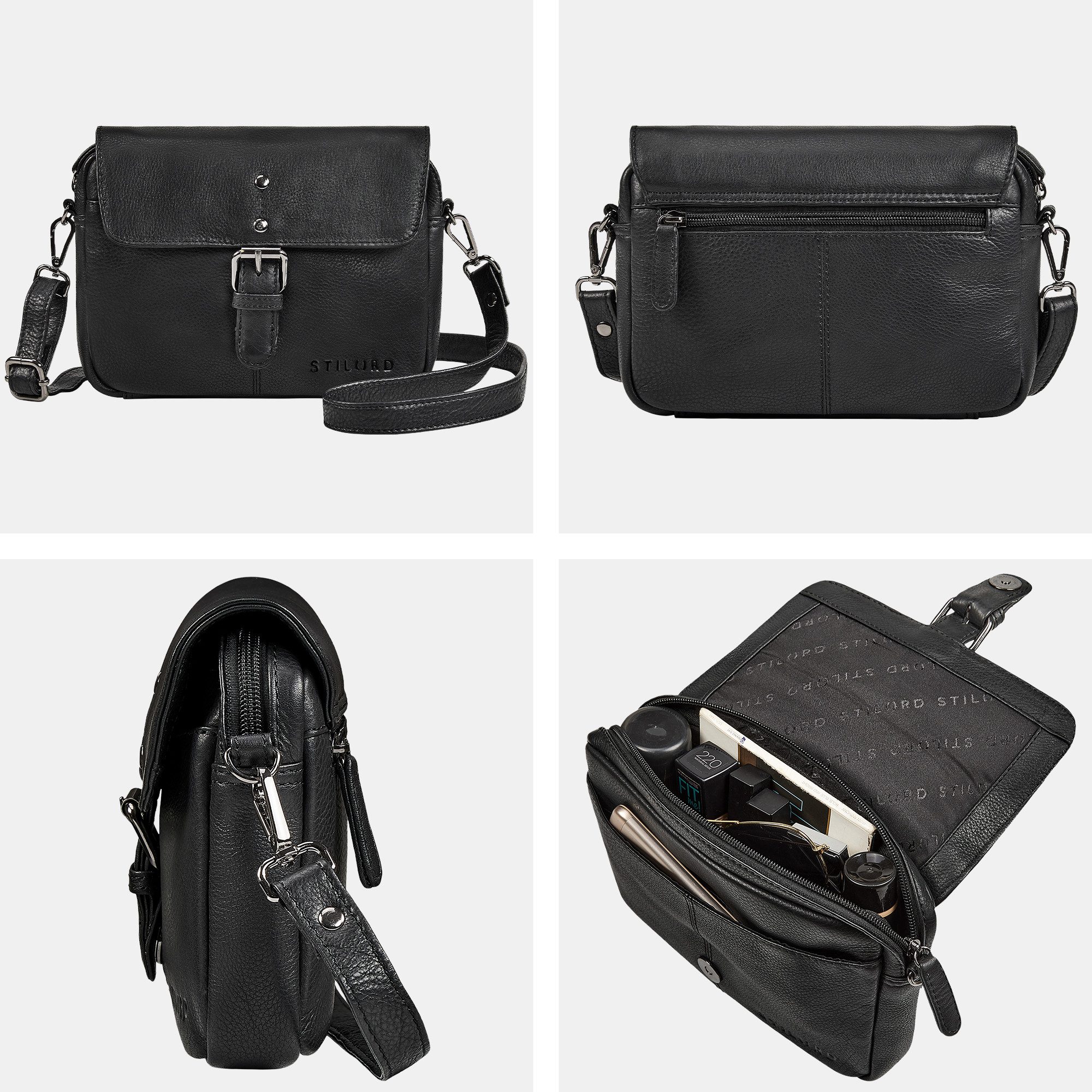 STILORD Handtasche "Belle" Elegante Umhängetasche Damen klein Leder Abendtasche