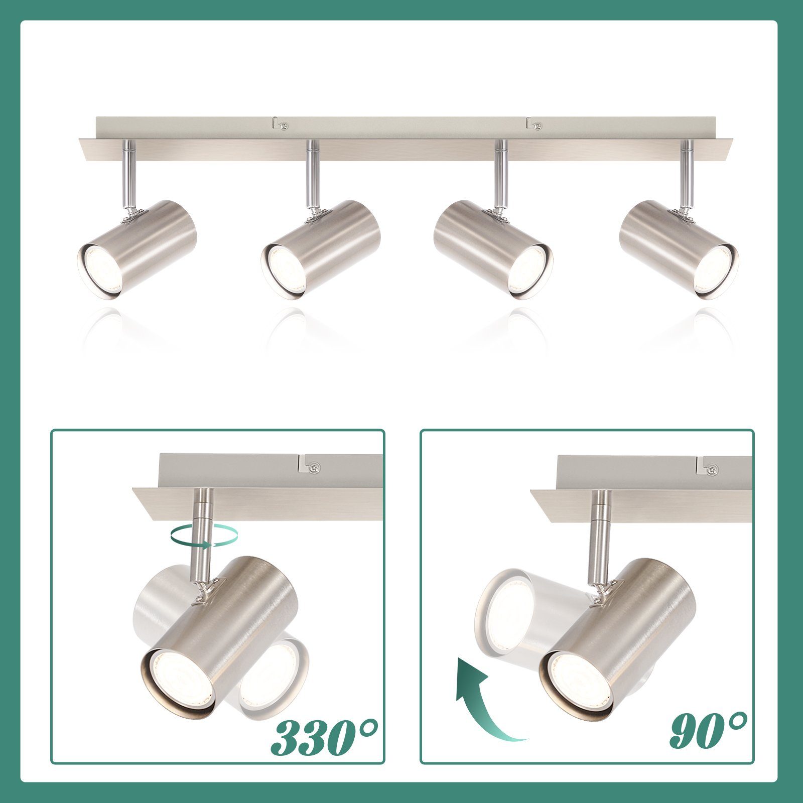 Nettlife LED Deckenstrahler 1/2/3/4 Flammig Deckenleuchte günstig online kaufen