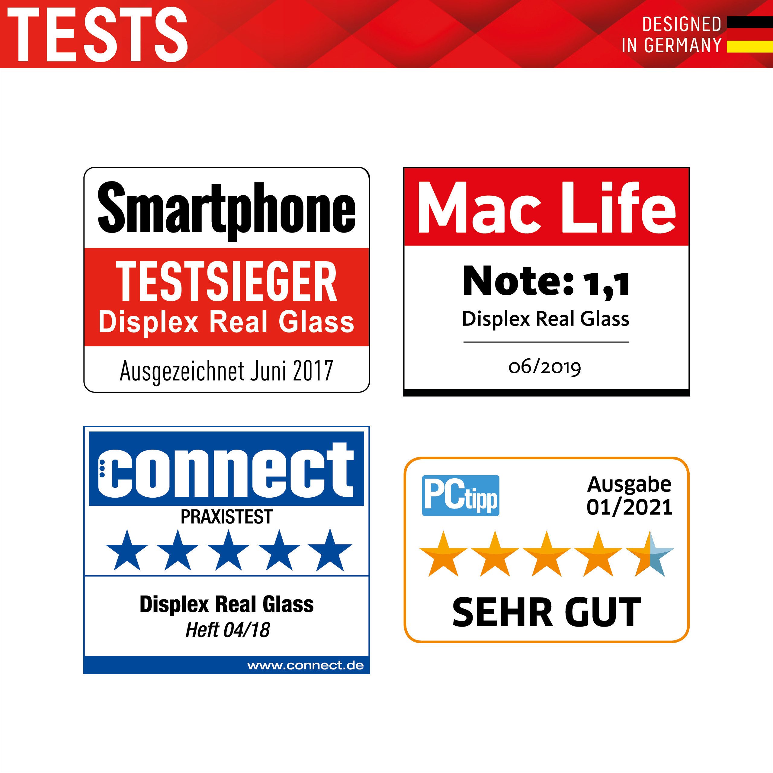 Displex Displayschutzglas DISPLEX Starter Kit - Real Glass + Case für Apple