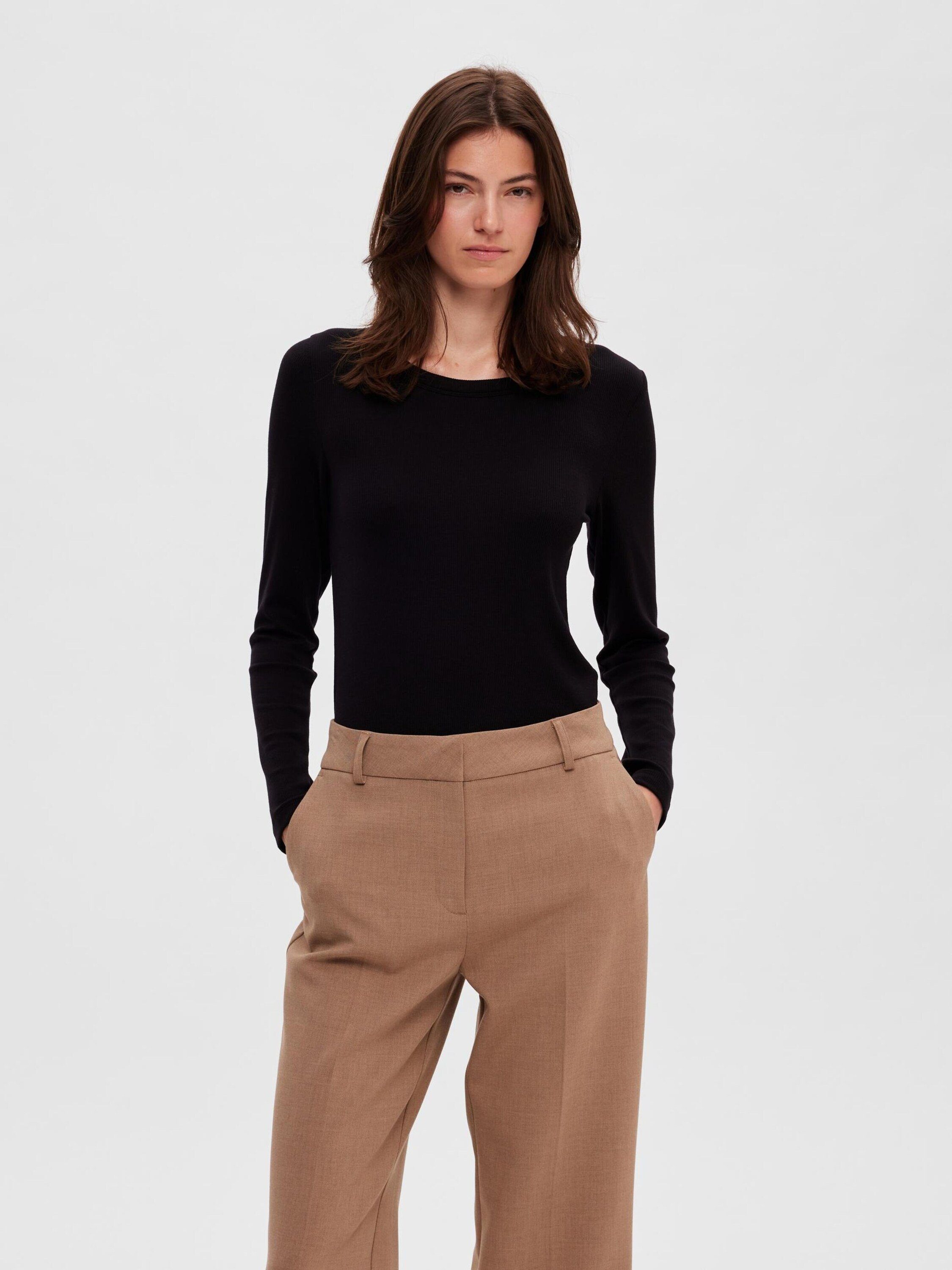 Selected Langarmshirt Dianna (1-tlg) Plain/ohne Details günstig online kaufen