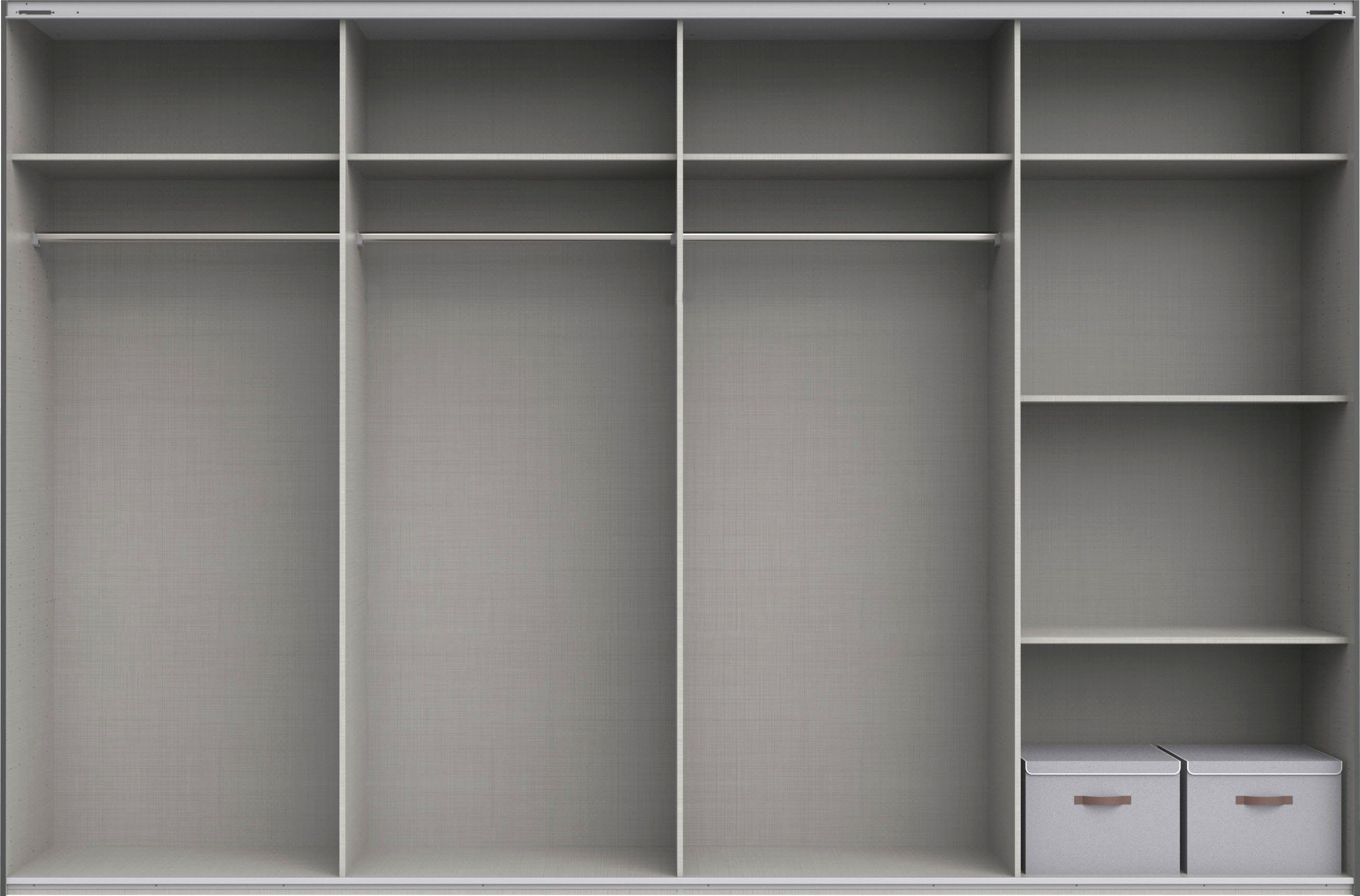 Wimex Schwebetürenschrank Norderstedt INKLUSIVE 2 Stoffboxen und 2 zusätzliche Einlegeböden, mit Glastür