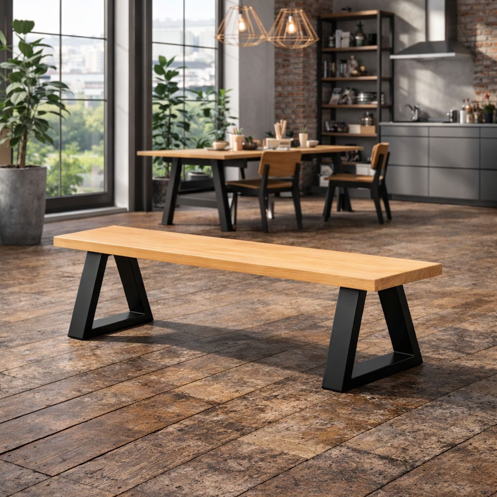 SO-TECH® Tischgestell Bankuntergestell V-FRAME schwarz (1-St), Bankgestell 400 x 320 mm, 1 Stück