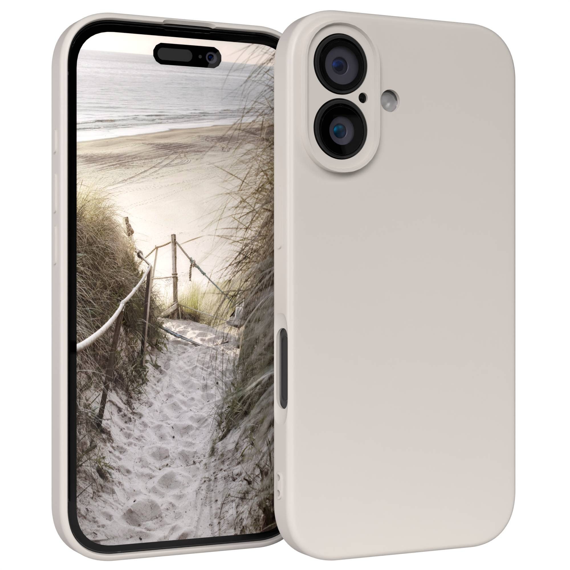 EAZY CASE Handyhülle TPU Hülle mit/-ohne MagSafe Apple iPhone 16 6,1 Zoll, Bumper Case Matt Slimcover Silikonschutzhülle elastisch Polarstern