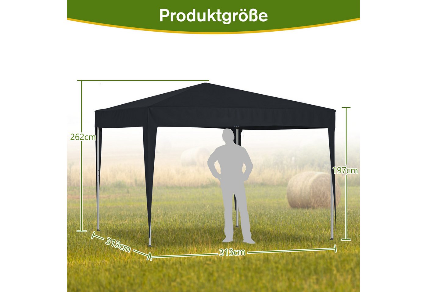 Thumbnail - Thanaddo Faltpavillon 3×3m Pop-Up Faltpavillon,Gartenpavillon,faltbar Partyzelt,Gartenzelt, inkl. Tragetasche