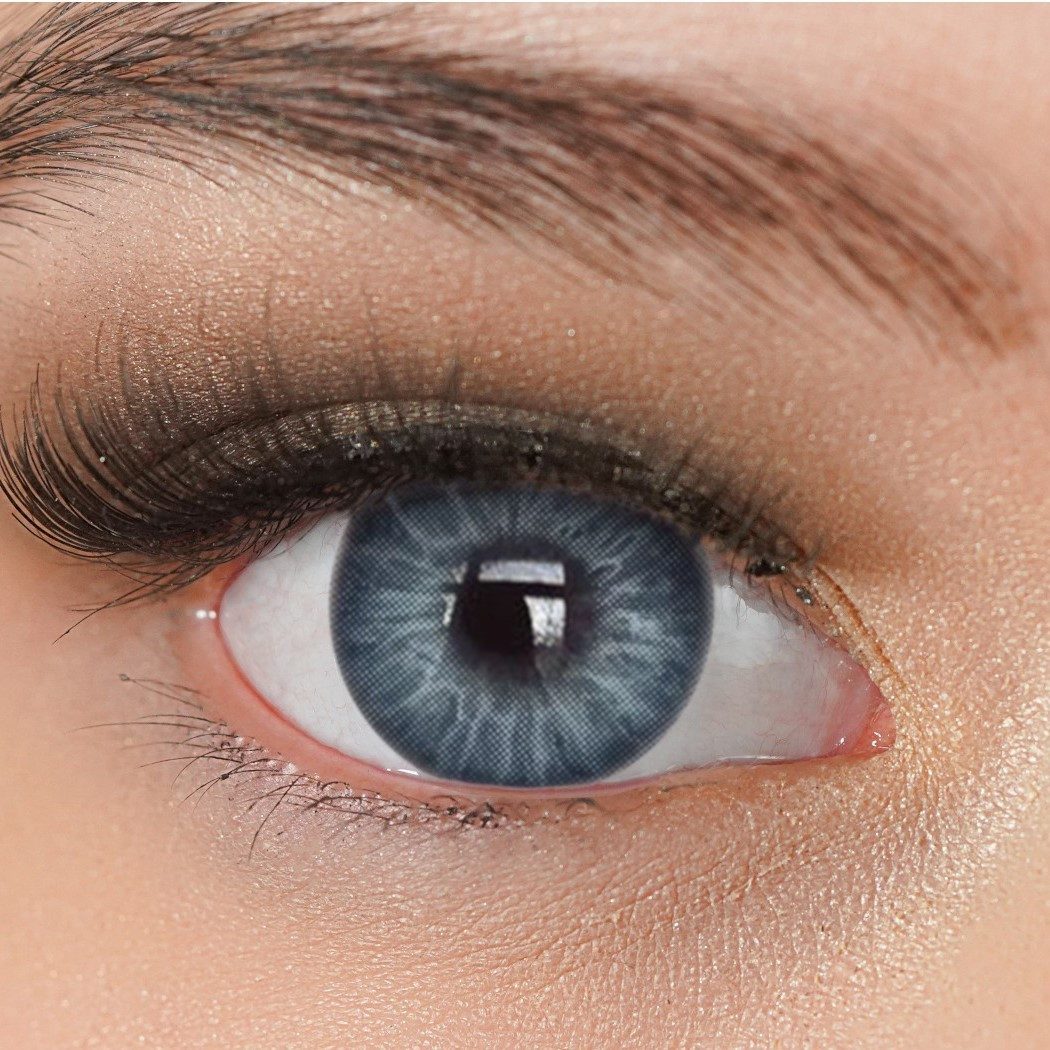 Charmiga Jahreslinsen Farbige Kontaktlinsen blau, Farblinsen ohne Stärke, Caribbean Blue, Farbige Kontaktlinsen