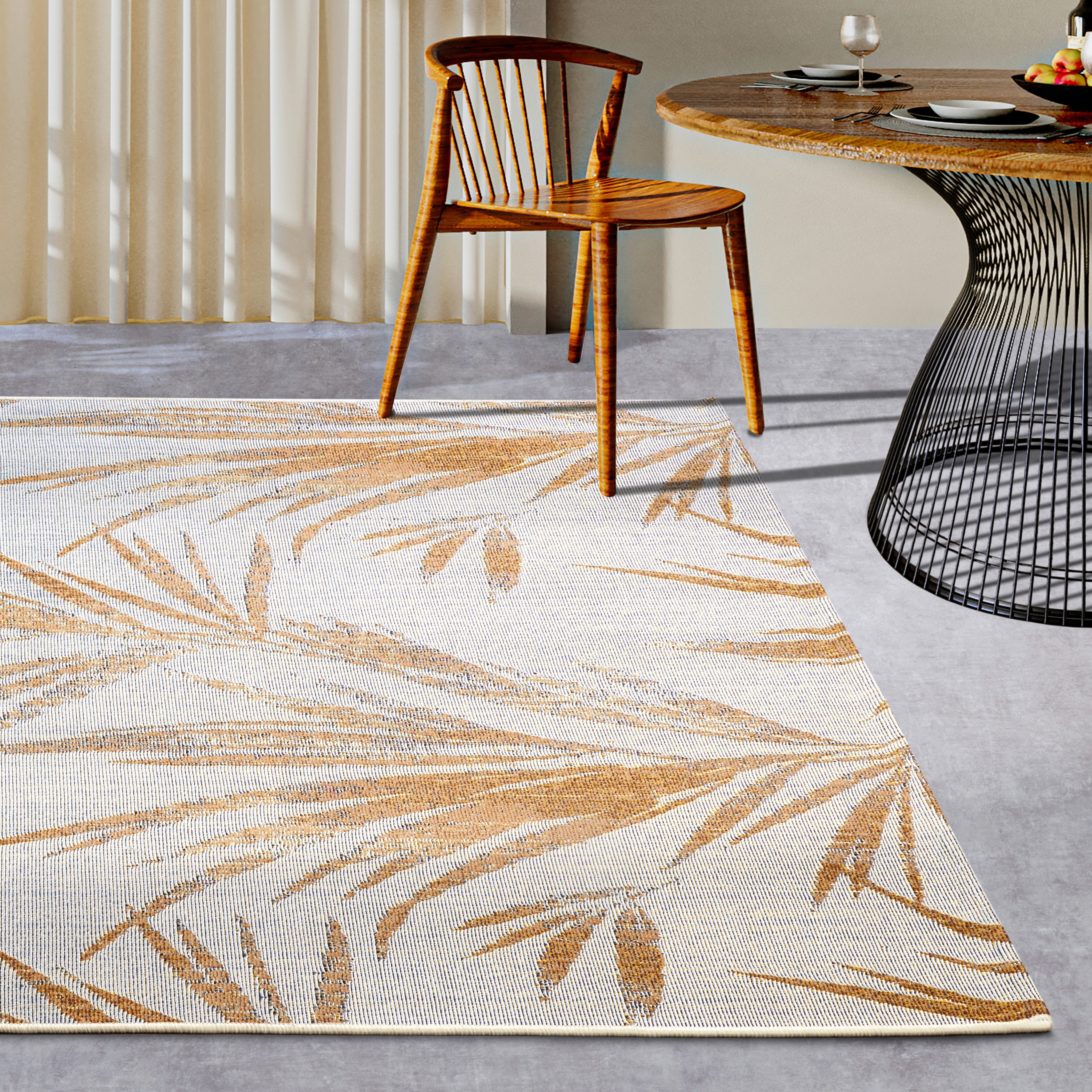 Villeroy & Boch Outdoorteppich Leonie, rechteckig, Höhe: 3 mm, Outdoor, Flachgewebe, wetterfest, Balkon, Garten, floral, Terrasse