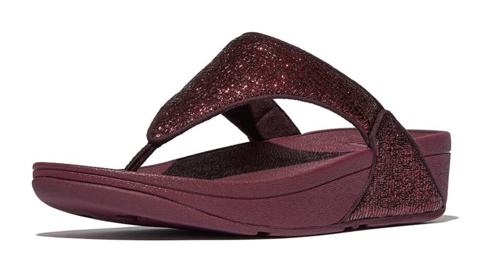 Fitflop LULU CRINKLED SHIMMER Zehentrenner Slides, Badeschuh mit Glitter