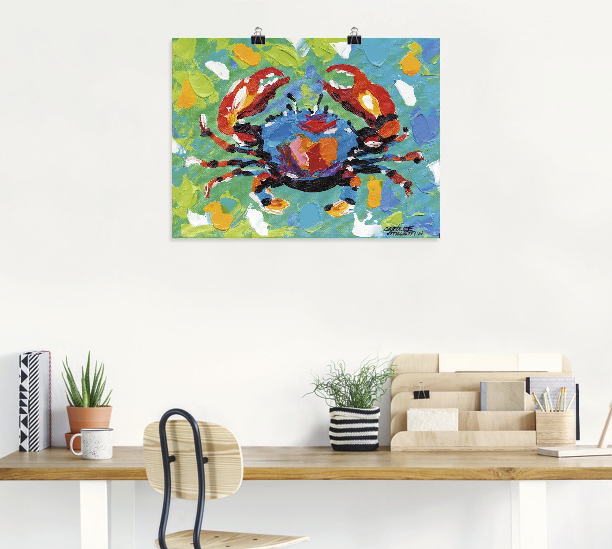 versch. Krabbe Größen Wandaufkleber als Leinwandbild, I, Wassertiere Alubild, in St), Strand oder (1 Artland Wandbild Poster