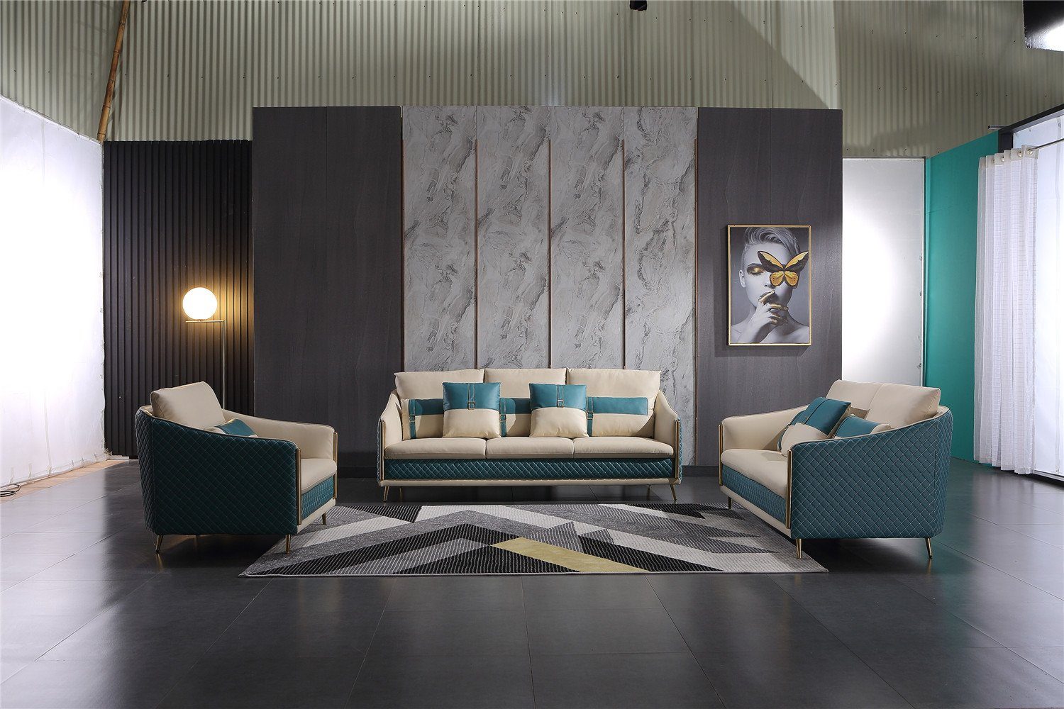 Neu, Made Sofa Moderne Polstermöbel in Europe Sofagarnitur 3+1+1 Sitzer luxus JVmoebel Design