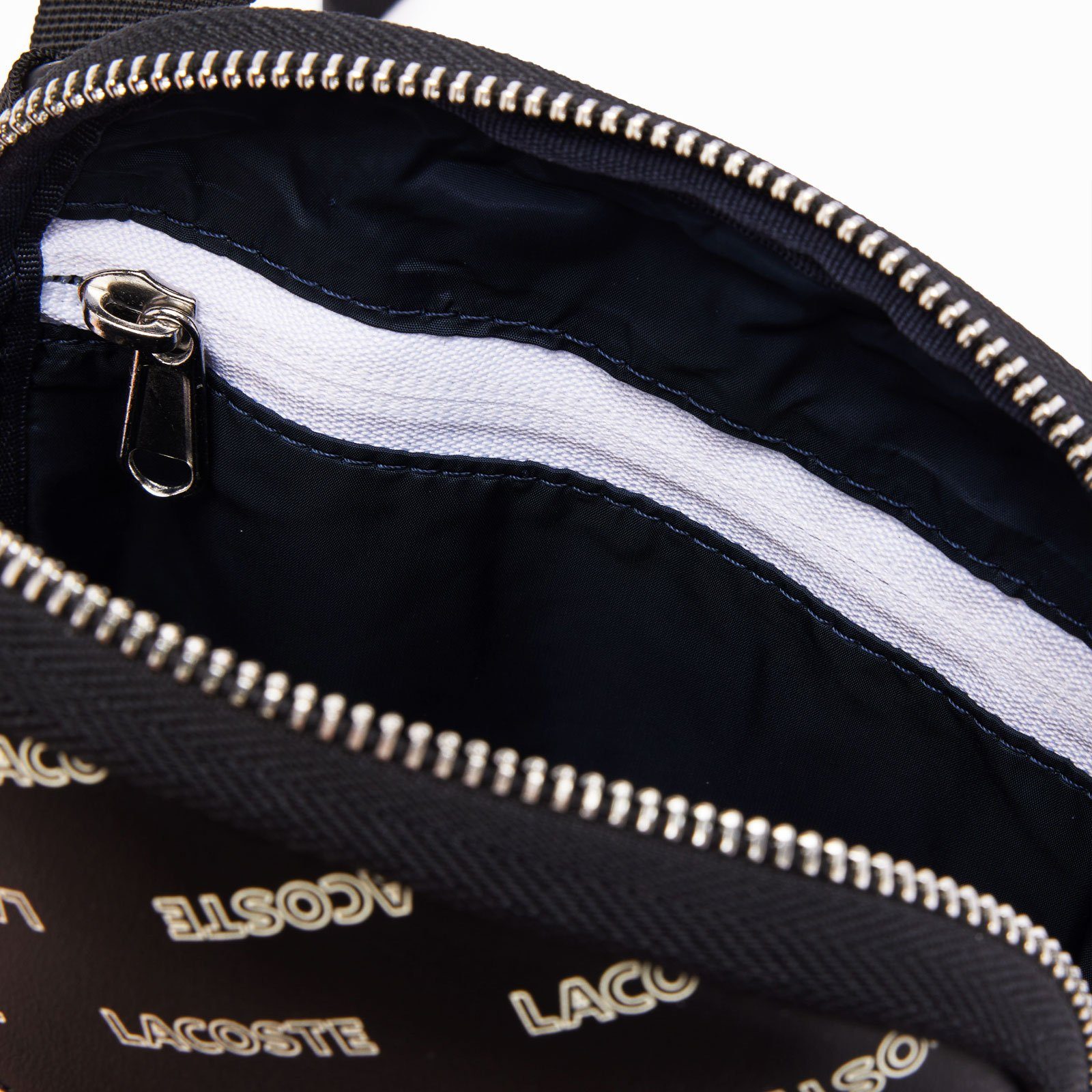 Umhängetasche Allover-Lacoste-Print Bag, Lacoste mit Flat farine M66 S Crossover noir