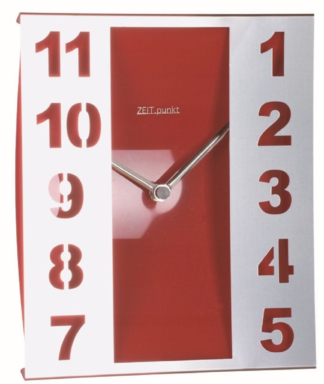 Beauty.Scouts Wanduhr Wanduhr Quartzuhr "Time" Rot, Edelstahl, Kunststoff, 22x26x4 cm