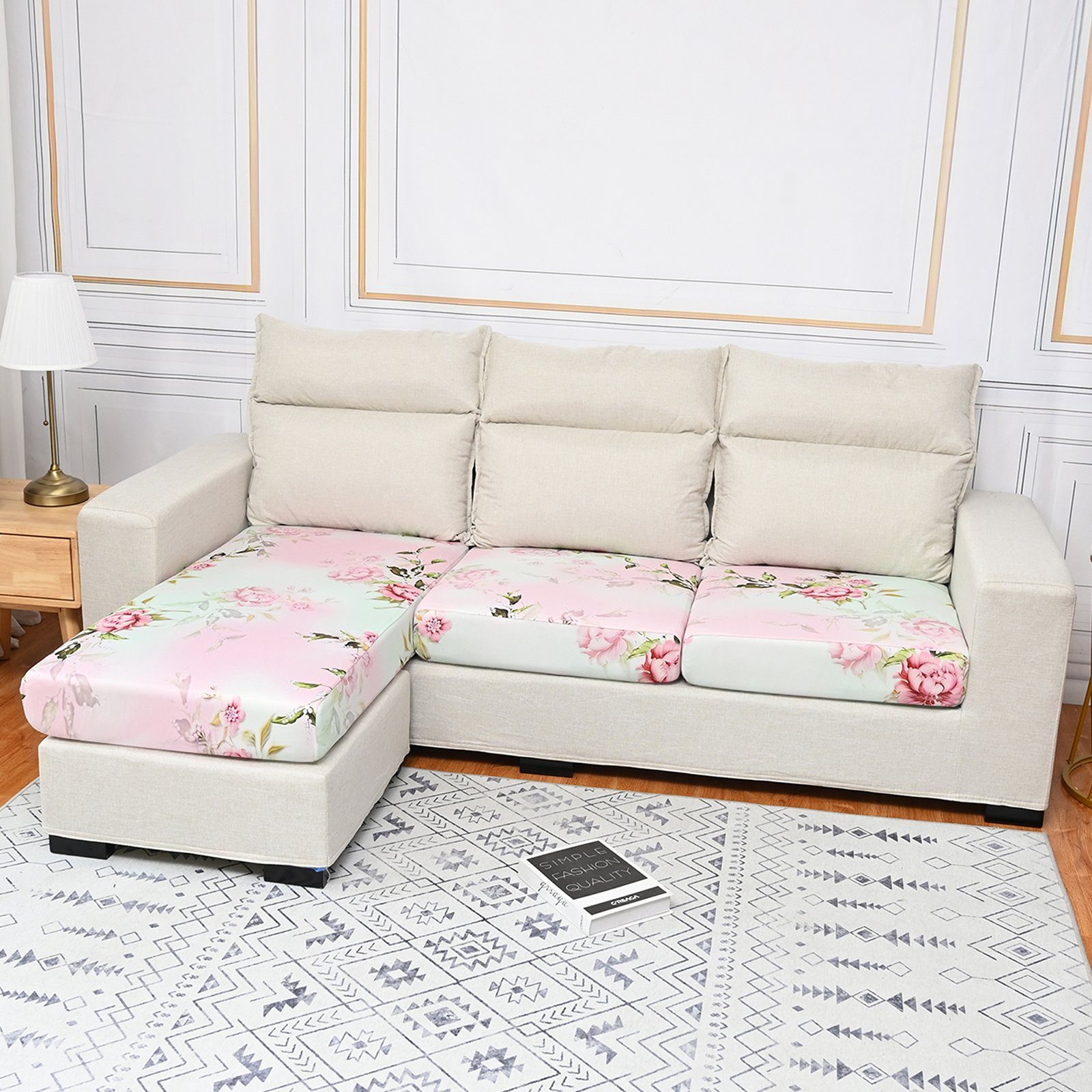 Sofahusse »Rosa, Stretch, bedruckter Floral-Sofa-Bezug, für 1-4-Sitz-Sofa«,  Rosnek online kaufen | OTTO