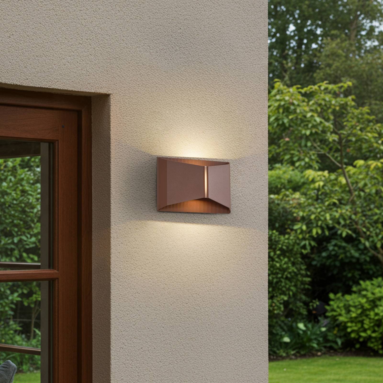 Lindby Außen-Wandleuchte Anlira, LED 9 W gesamt, warmweiß