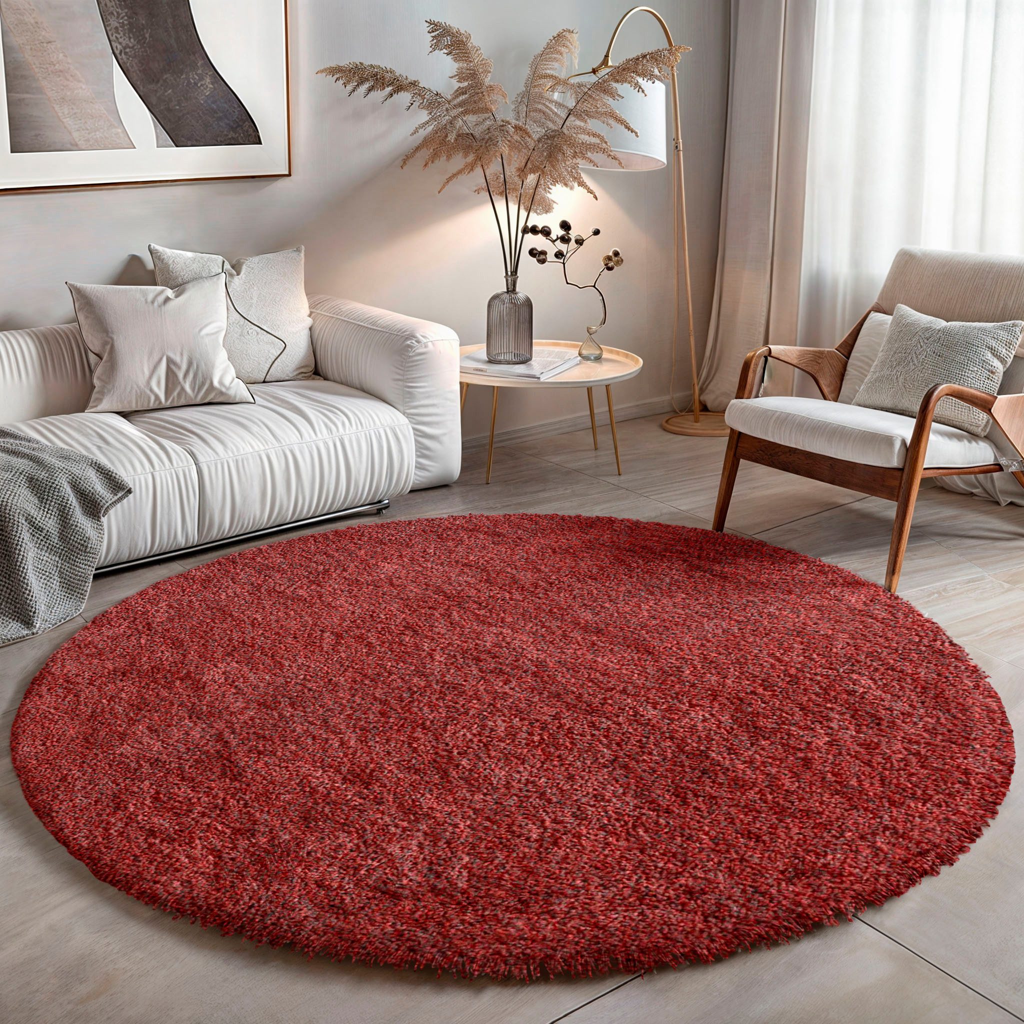 my home Hochflor-Teppich Banji, rund, Höhe: günstig online kaufen