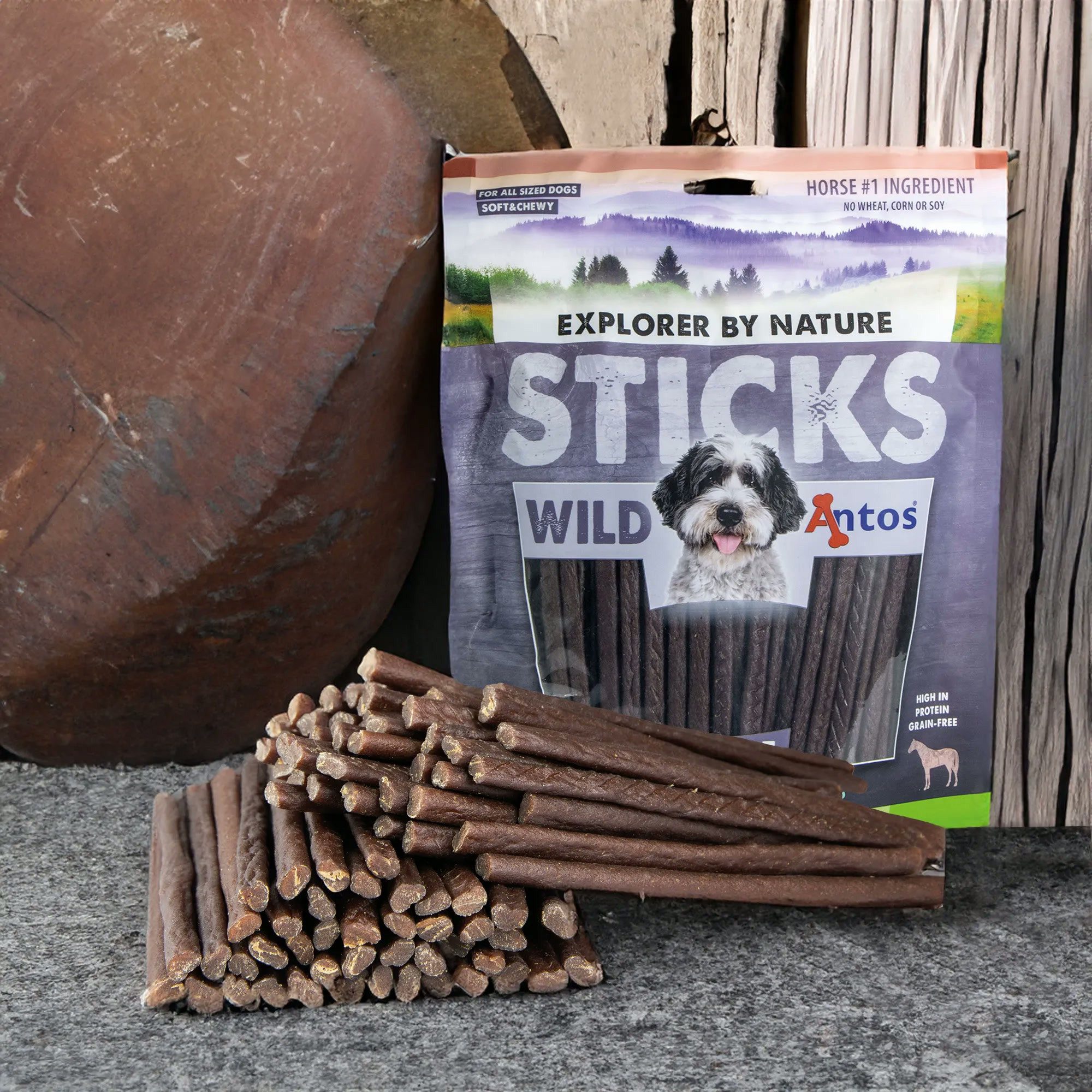 Antos Pferde Stäbchen 400g Hundesnack, Hundeleckerlie, Ergänzungsfutter für: Hunde, ohne Farb- oder Konservierungsstoffe