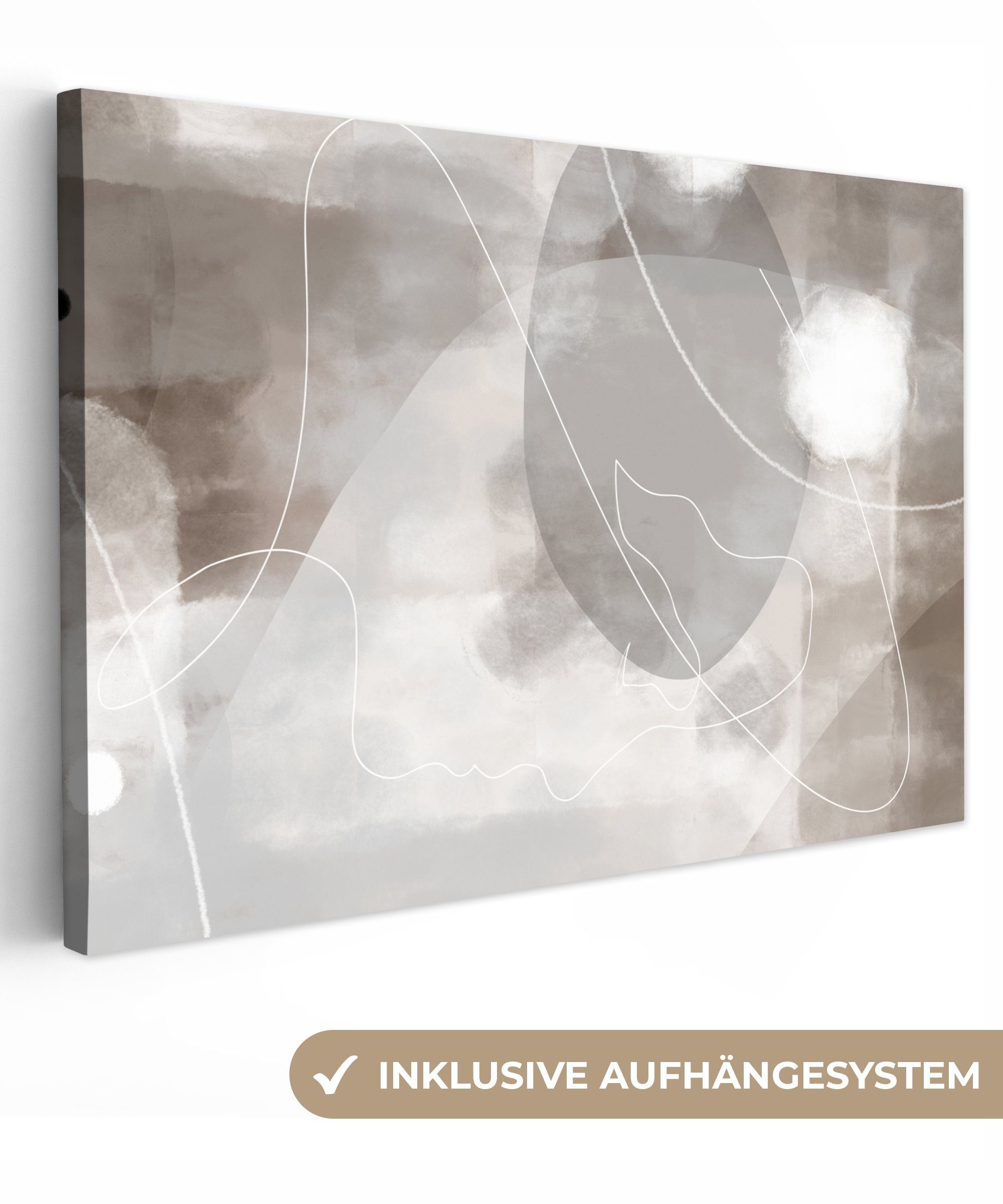 OneMillionCanvasses® Leinwandbild Farbe - Grau - Strichzeichnung - Abstrakt günstig online kaufen
