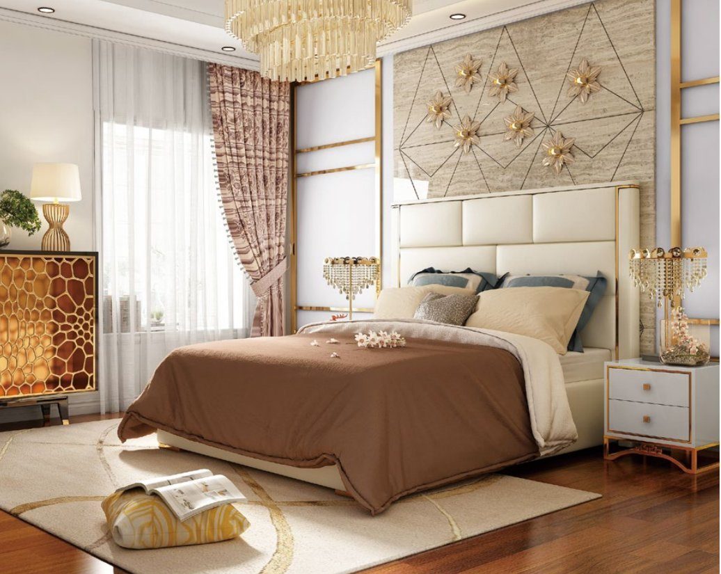 JVmoebel Bett, Designer Doppel Bett 180x200cm Luxus Hotel Schlafzimmer