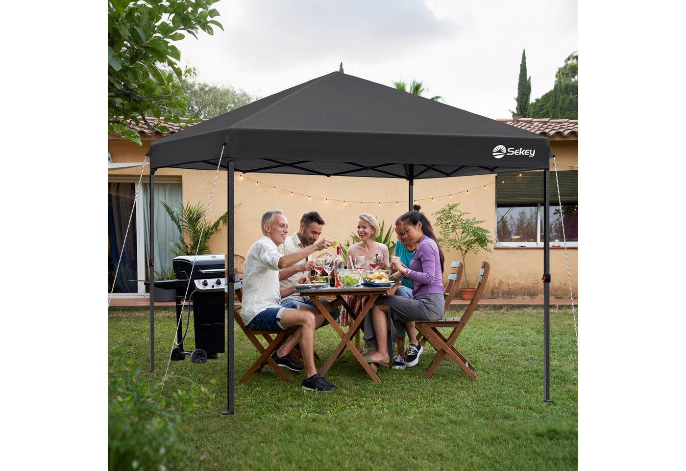 Thumbnail - Sekey Faltpavillon 300x300 cm Pop Up Pavillon mit 4 Sandsäcken, Partyzelt UV-Schutz 50+, (Inklusive 4 Sandsäcke), 3 wähl...