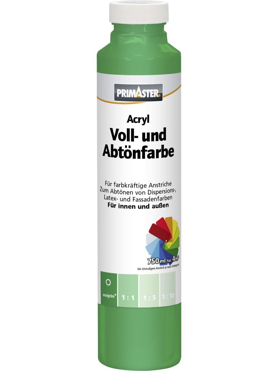 Vollton- und Abtönfarbe Primaster Voll- und Abtönfarbe 750 ml maigrün matt