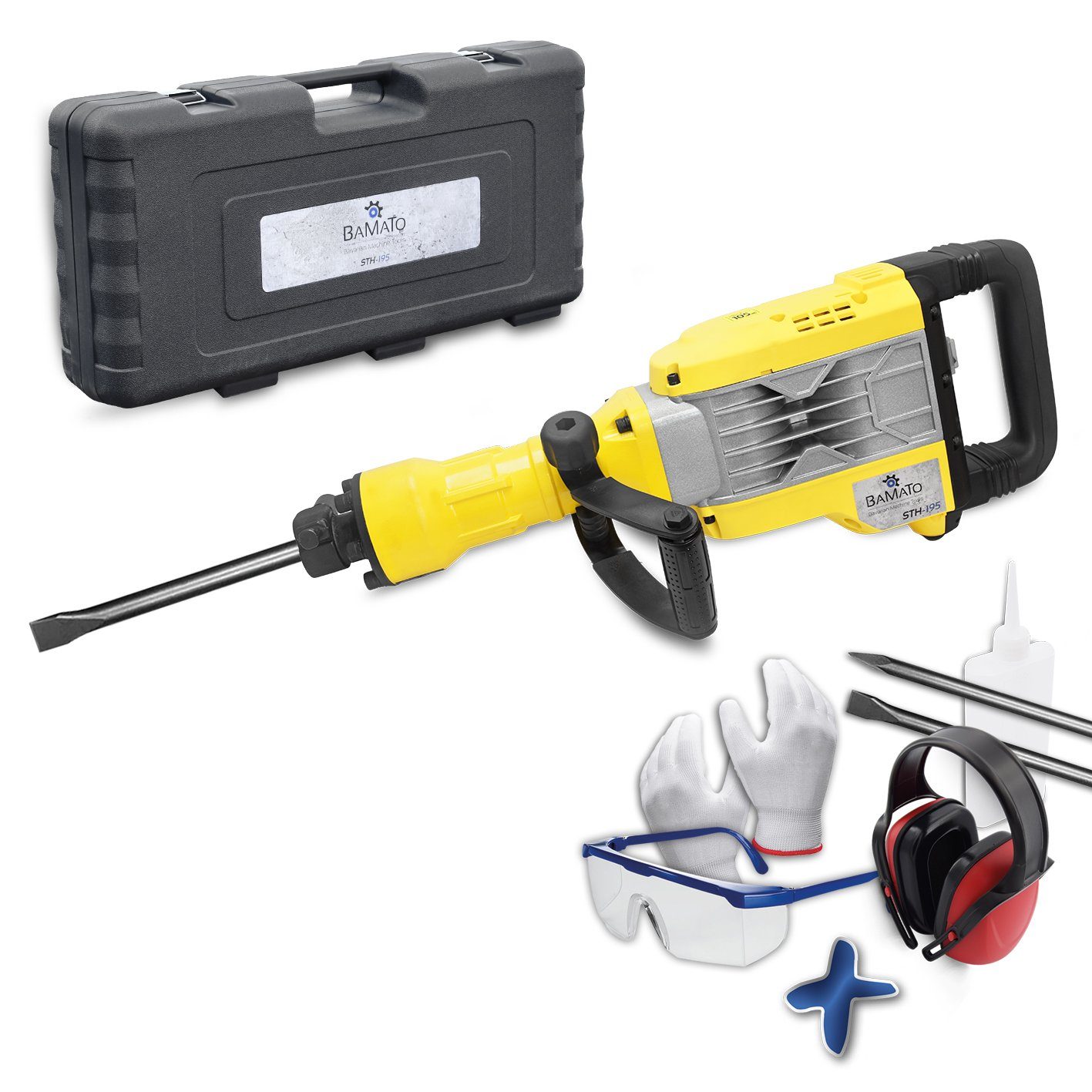 BAMATO Abbruchhammer STH-195 Abbruchhammer 50 Joule Spitzmeißel Flachmeißel günstig online kaufen