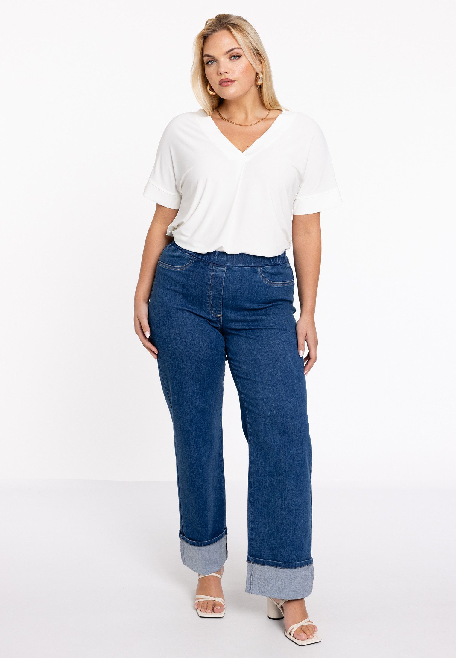 YOEK High-waist-Jeans Damen Jeans mit einem elastischen Bund