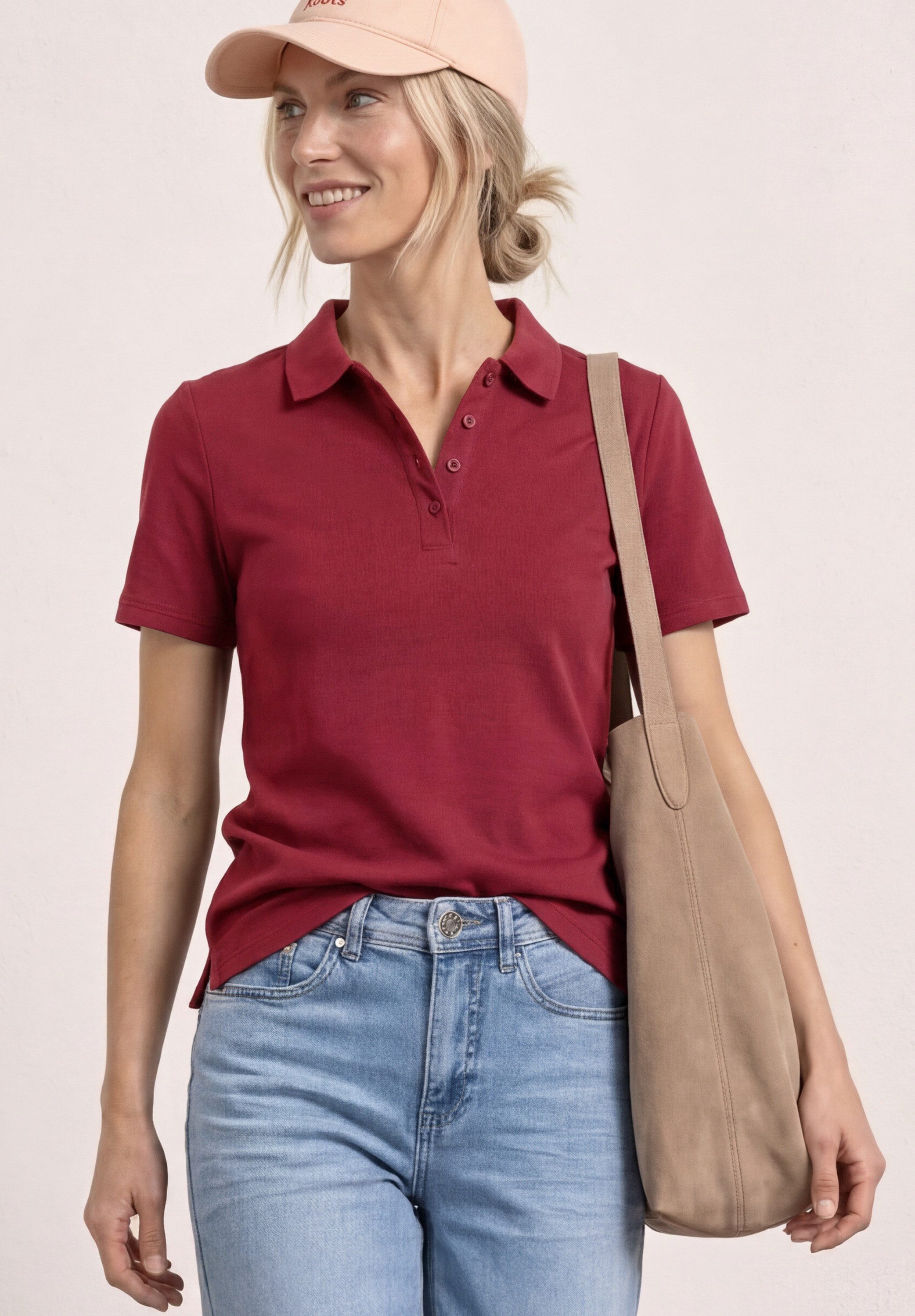 STREET ONE Poloshirt aus Baumwolle mit Stretchante