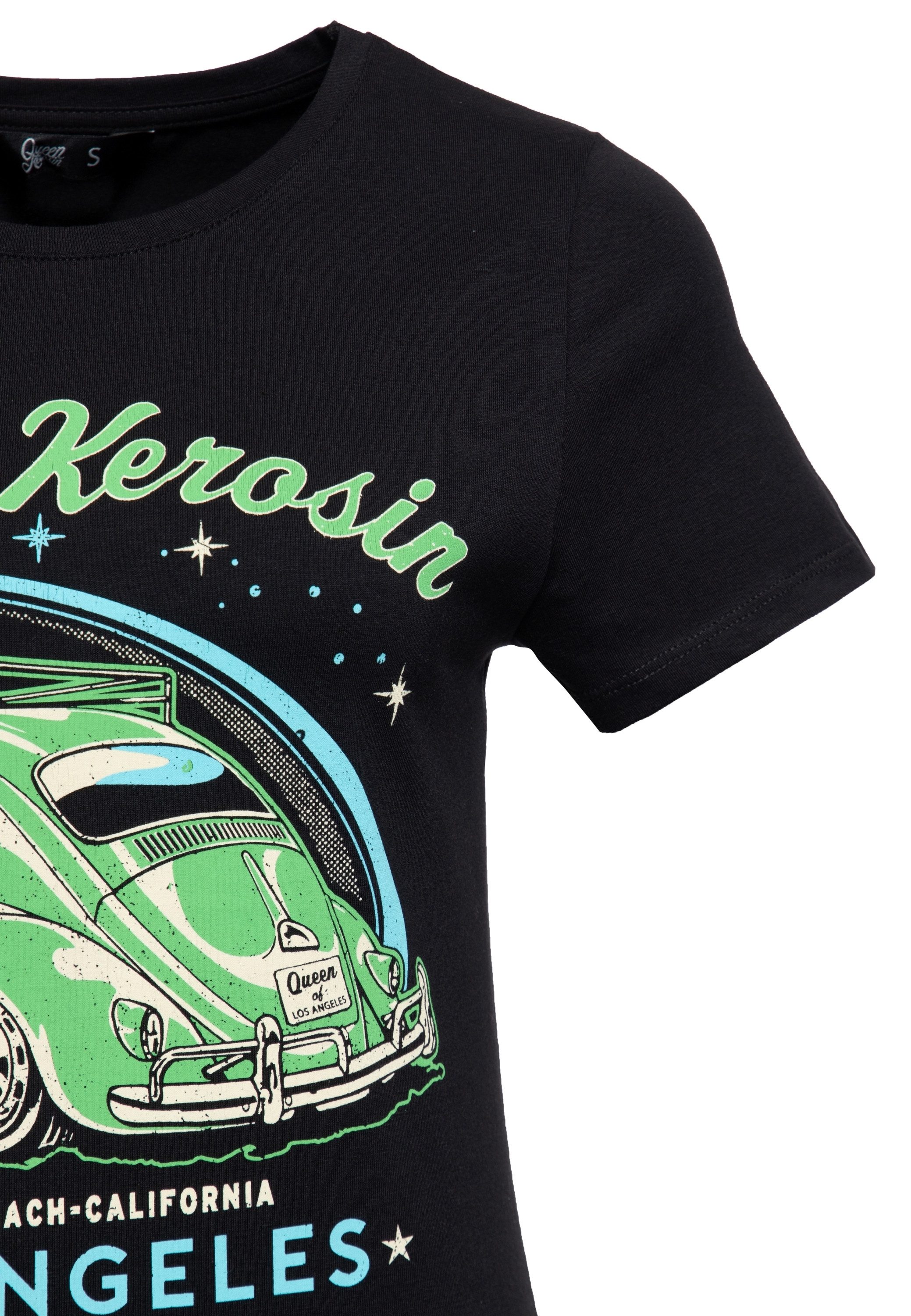 QueenKerosin Print-Shirt Los Angeles (1-tlg) mit Oldtimer-Print