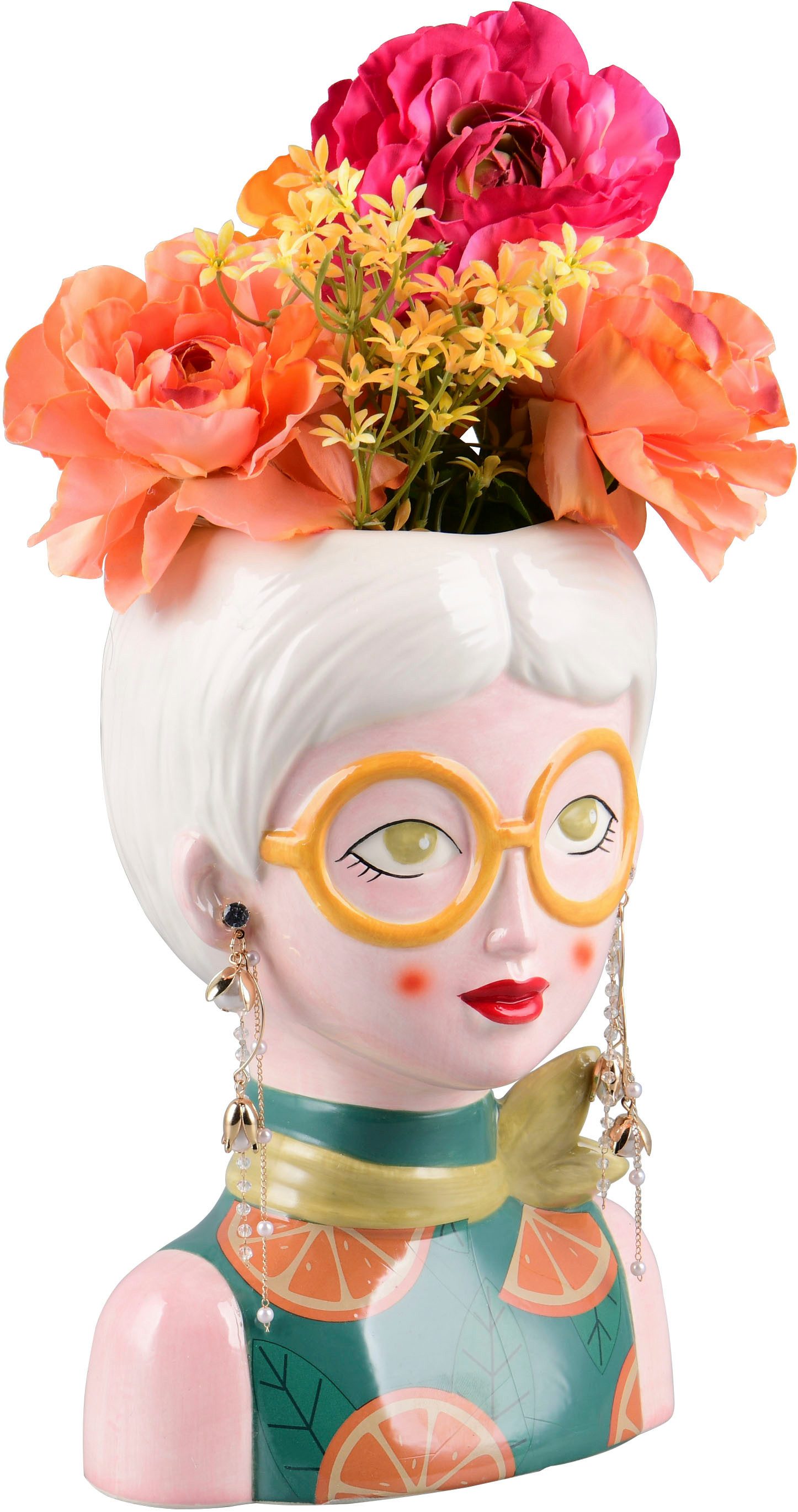 MIRRORS AND MORE Dekovase MARGA (1 St), Bunte Dekovase in auffälliger Form