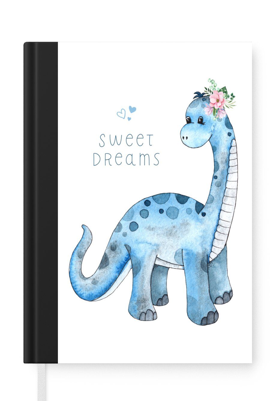 MuchoWow Notizbuch Kinderzimmer - Dinosaurier - Blau - Jungen - Mädchen - Kinder, Journal, Merkzettel, Tagebuch, Notizheft, A5, 98 Seiten, Haushaltsbuch