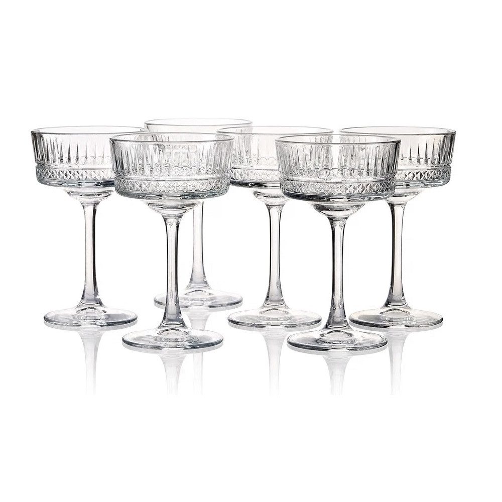 Der Porzellan-Laden Sektglas Der-Porzellan-Laden by Pasabahce Elysia Champagner Coupe 260 ml 6er, Kristallglas
