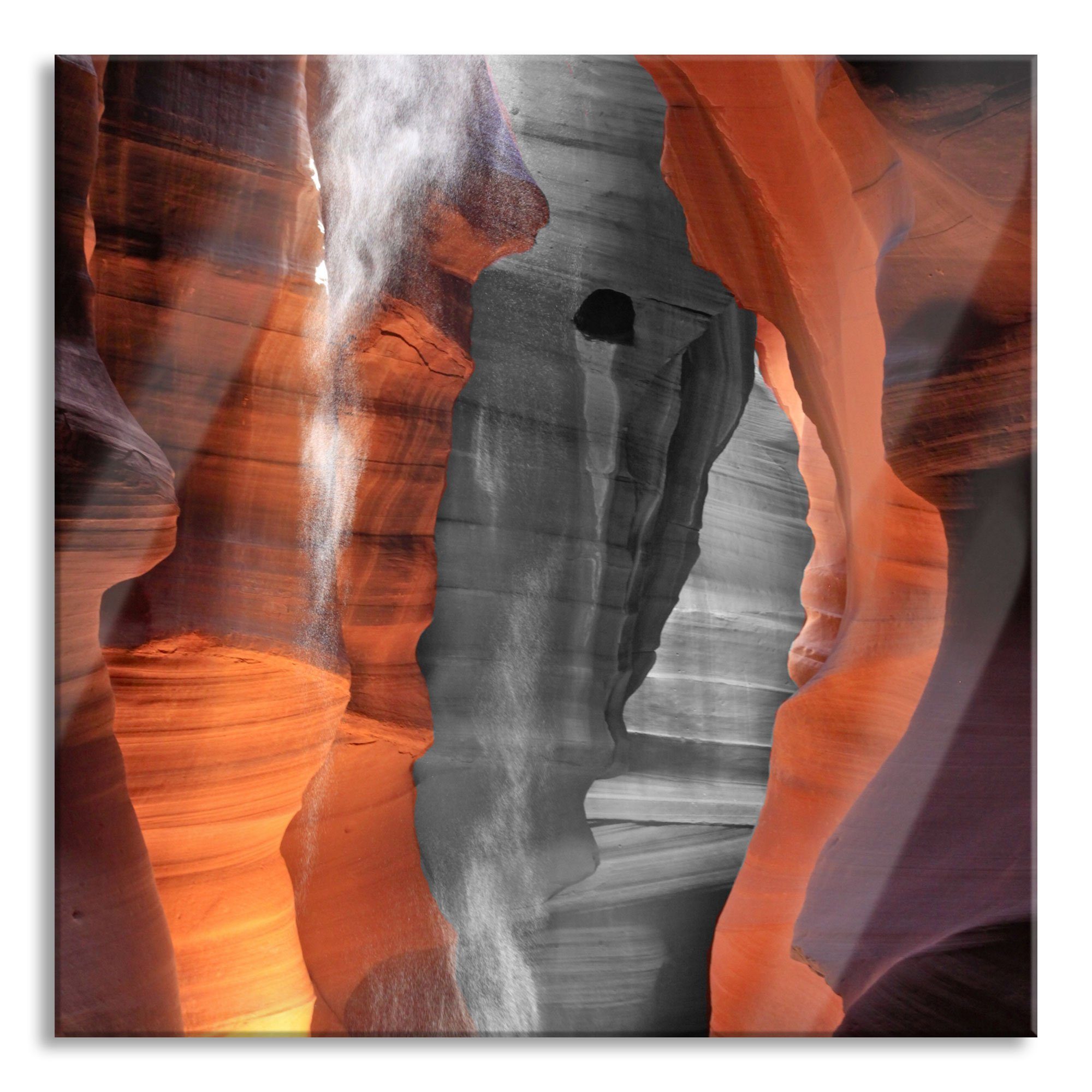 Billigwaren Pixxprint Glasbild prächtiger Antelope Canyon, prächtiger Antelope (1 Glasbild aus inkl. und Echtglas, Abstandshalter St), Canyon Aufhängungen