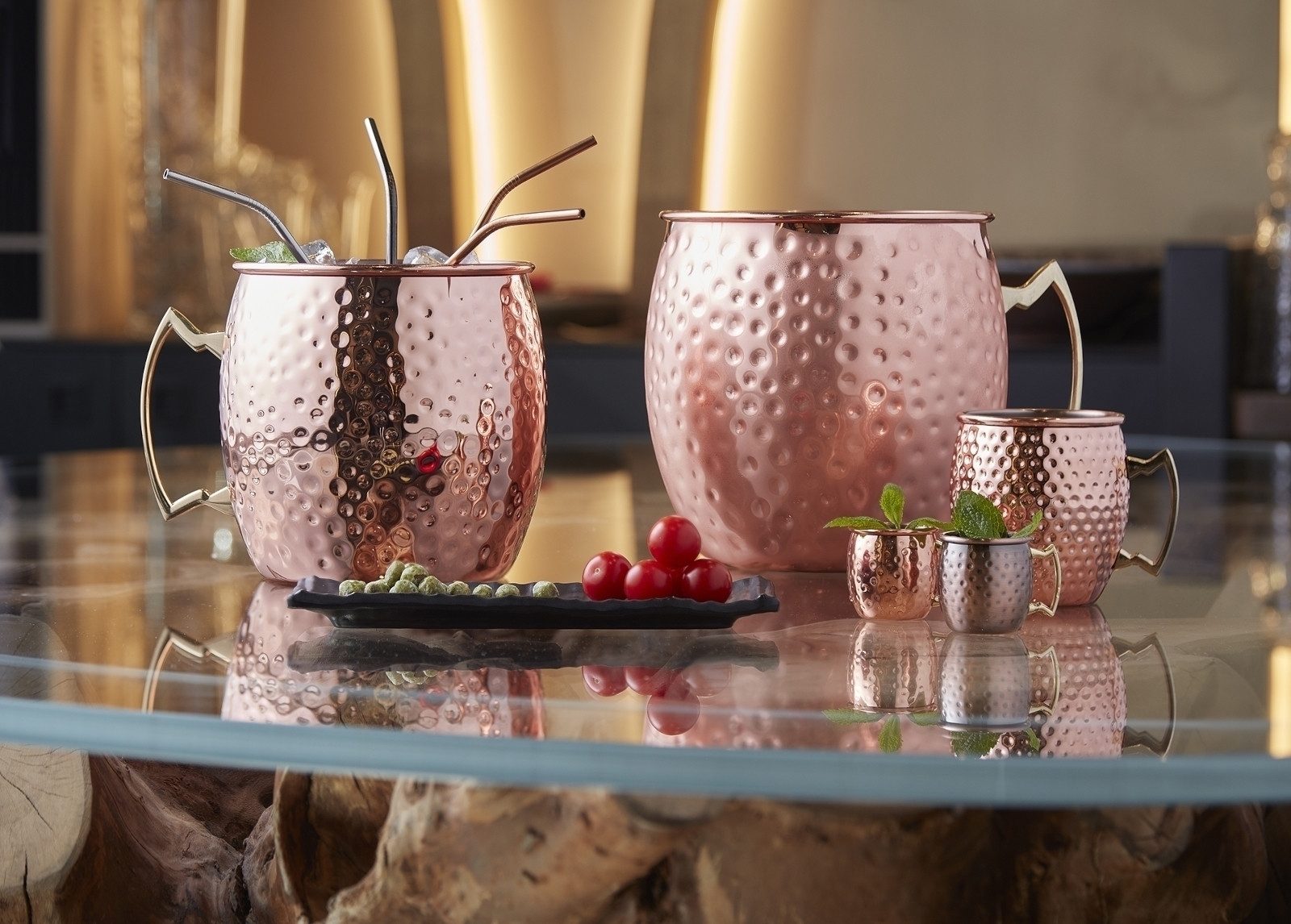 Paderno Cocktailglas Bar Utensils Margarita/Cocktailglas schwarz 0,22 l, Edelstahl, Gläser