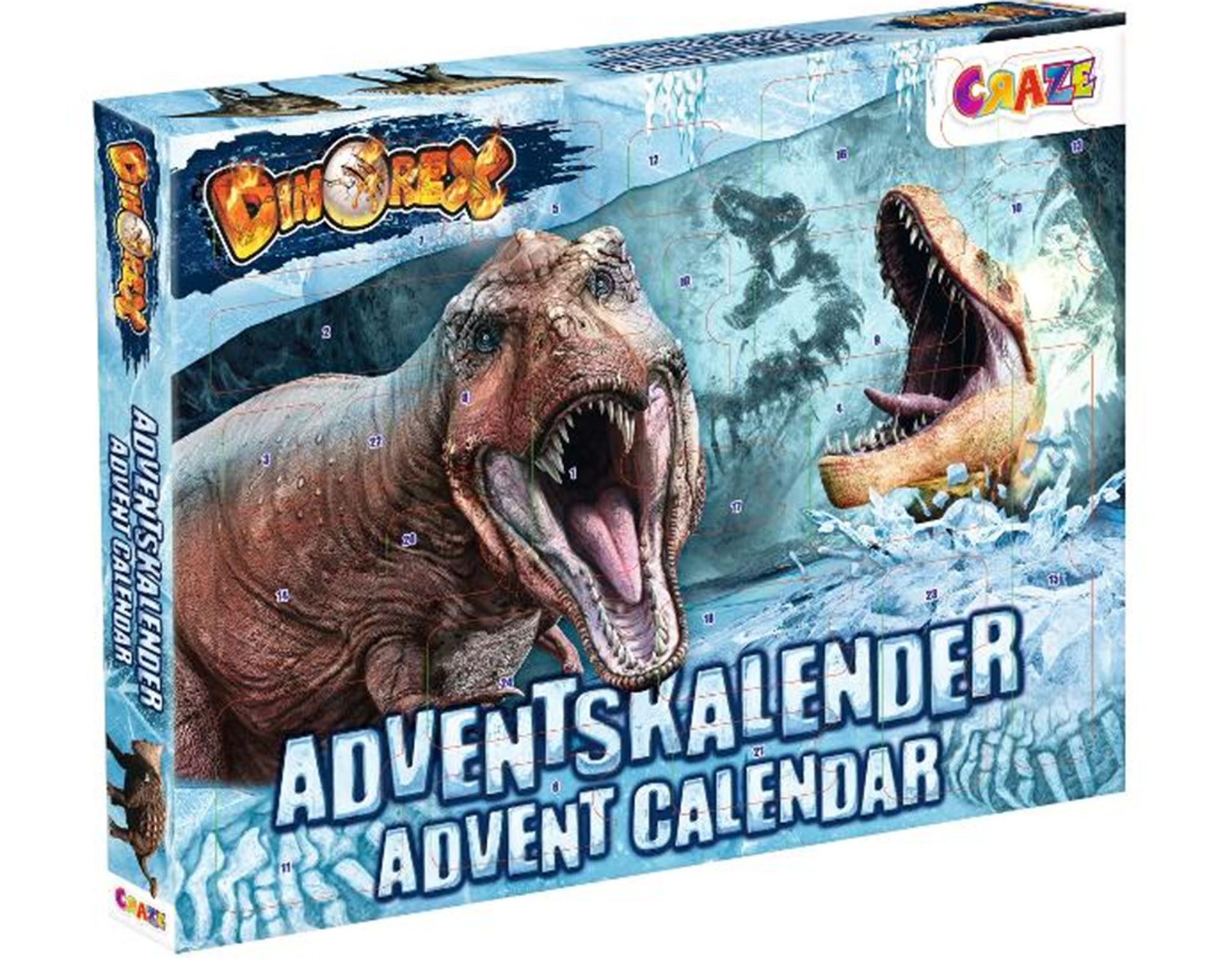 CRAZE Adventskalender Craze Adventskalender Dinorex mit Spielzeug-Dinofiguren 24 Überraschun