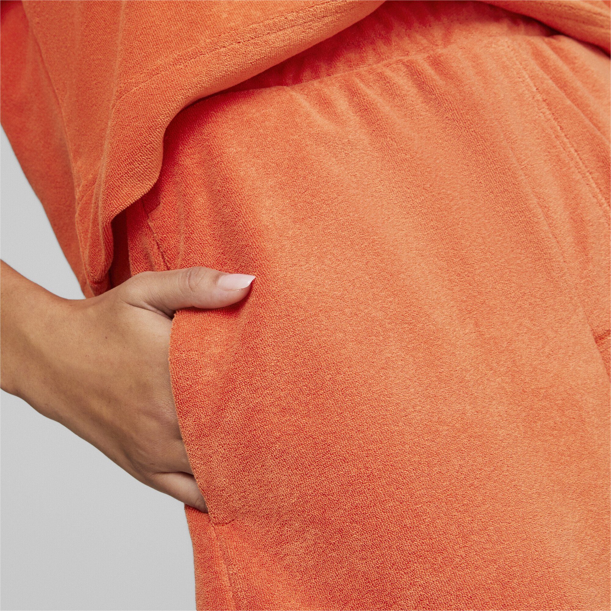 Chili Orange PUMA Damen Classics Powder Sporthose Frottee-Shorts