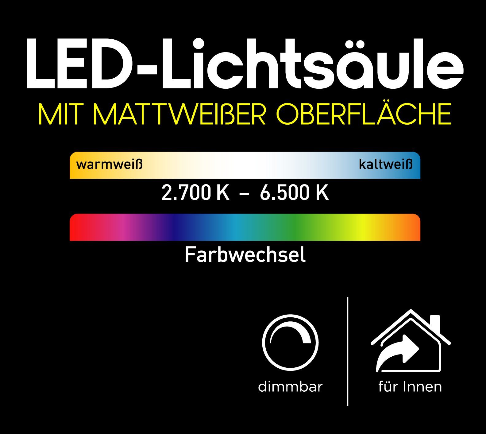 BONETTI LED Stehlampe LED Lichtsäule mit 8 Lichtfarben und praktischer Fern günstig online kaufen
