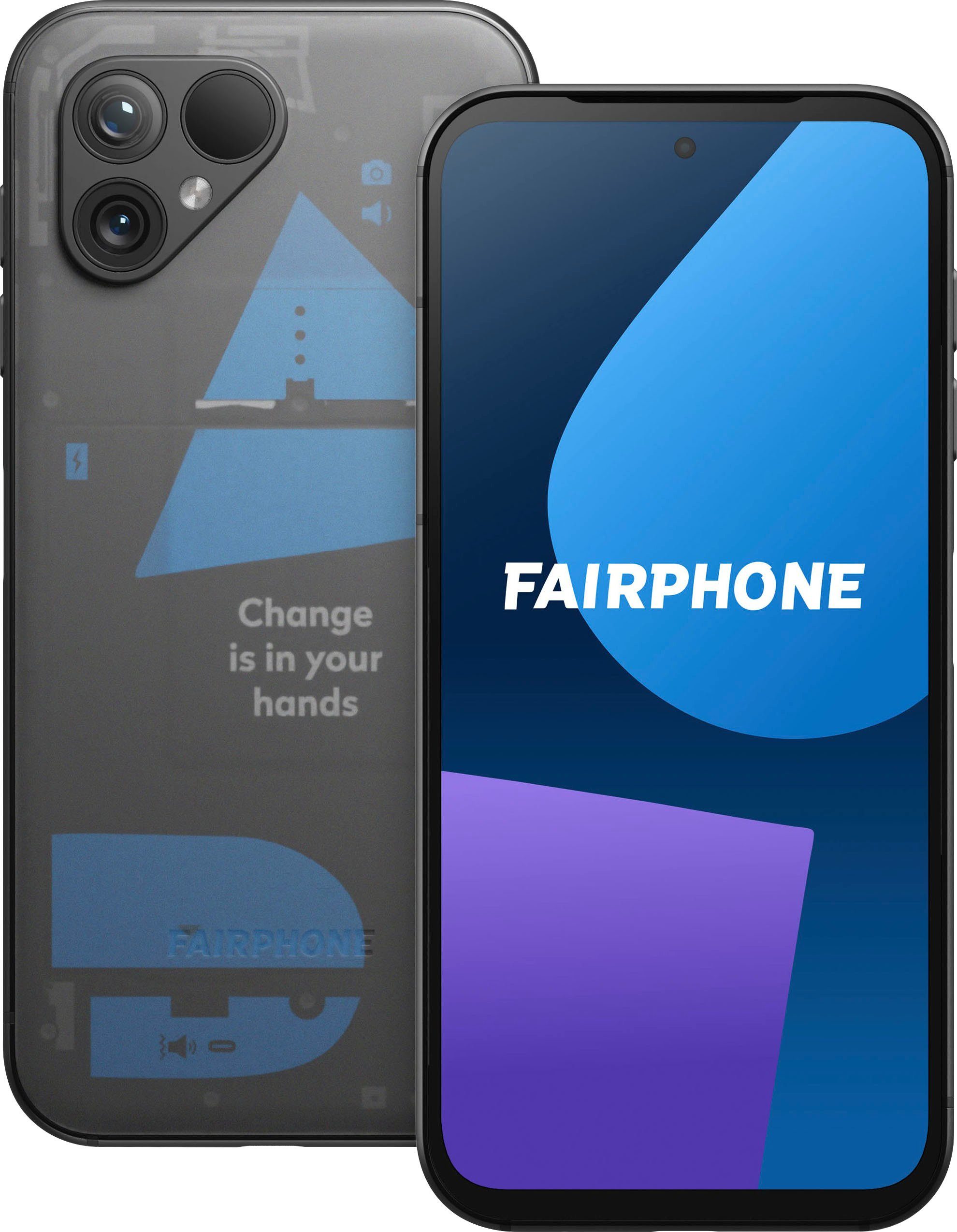 Fairphone FAIRPHONE 5 Smartphone (16,40 cm/6,46 Zoll, 256 GB Speicherplatz, 50 MP Kamera) transparent