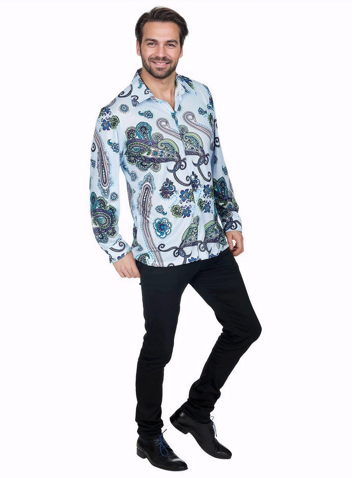 Metamorph T-Shirt 70er Jahre Paisley Hemd Fasching Karnevalskostüm Hippes H günstig online kaufen