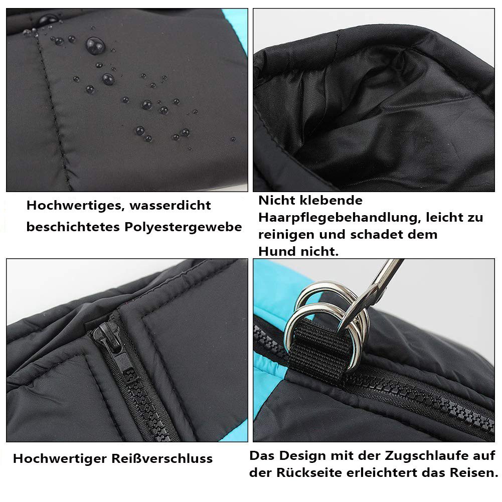 Ledander Hundejacke wasserdichte Hundemantel Jacke, Haustier Winterkleidung Snowproof, Wasserdicht, Warme Haustier Jacke Hundejacke Hundepullover für Hunde