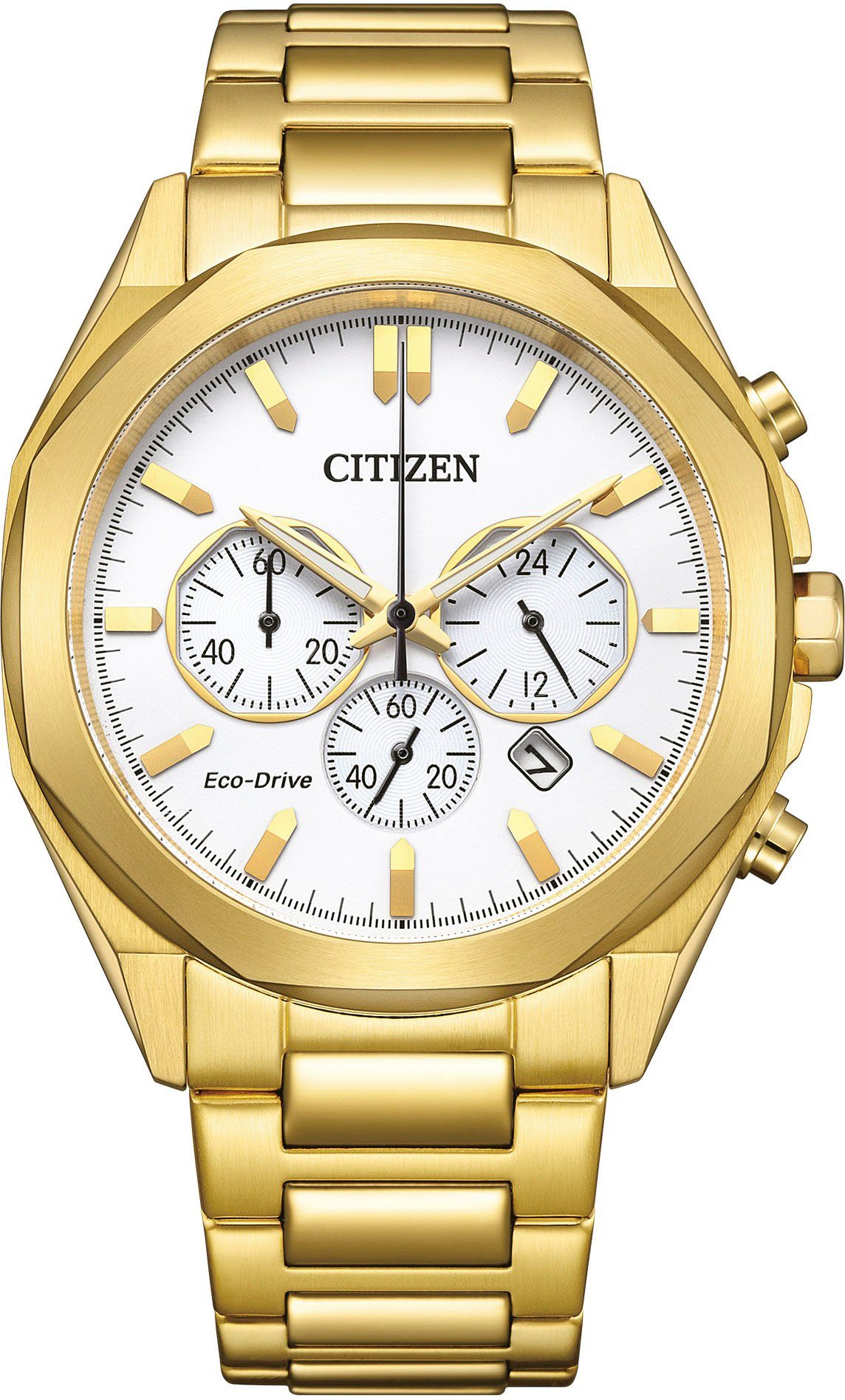Citizen Chronograph CA4592-85A, Armbanduhr, Herrenuhr, Damenuhr, Solar, Stoppfunktion,Edelstahlarmband