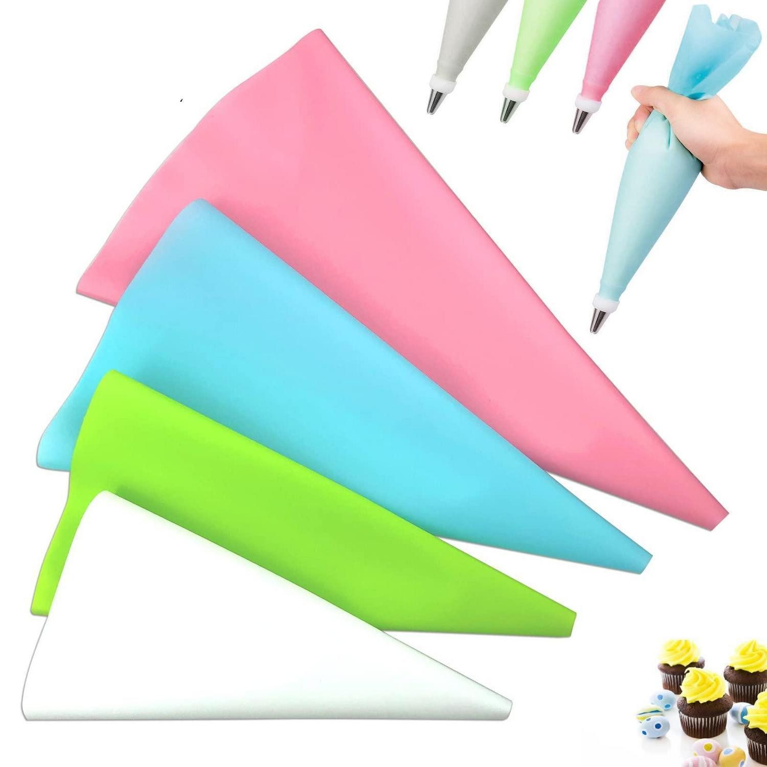 LuxusKollektion Spritzbeutel Spritzbeutel Silikon 4er Set wiederverwendbar