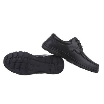 Ital-Design Herren Schnürschuhe Elegant Schnürschuh Flach Schnürer in Schwarz