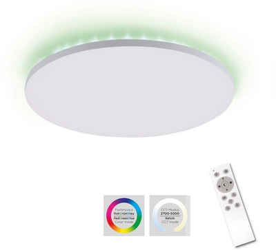 my home LED Deckenleuchte »Floki«, Rahmenlose Deckenlampe weiß Ø 42 cm, Deckenpanel mit Farbtemperatursteuerung CCT und RGB Backlight, dimmbar, Memory-Funktion