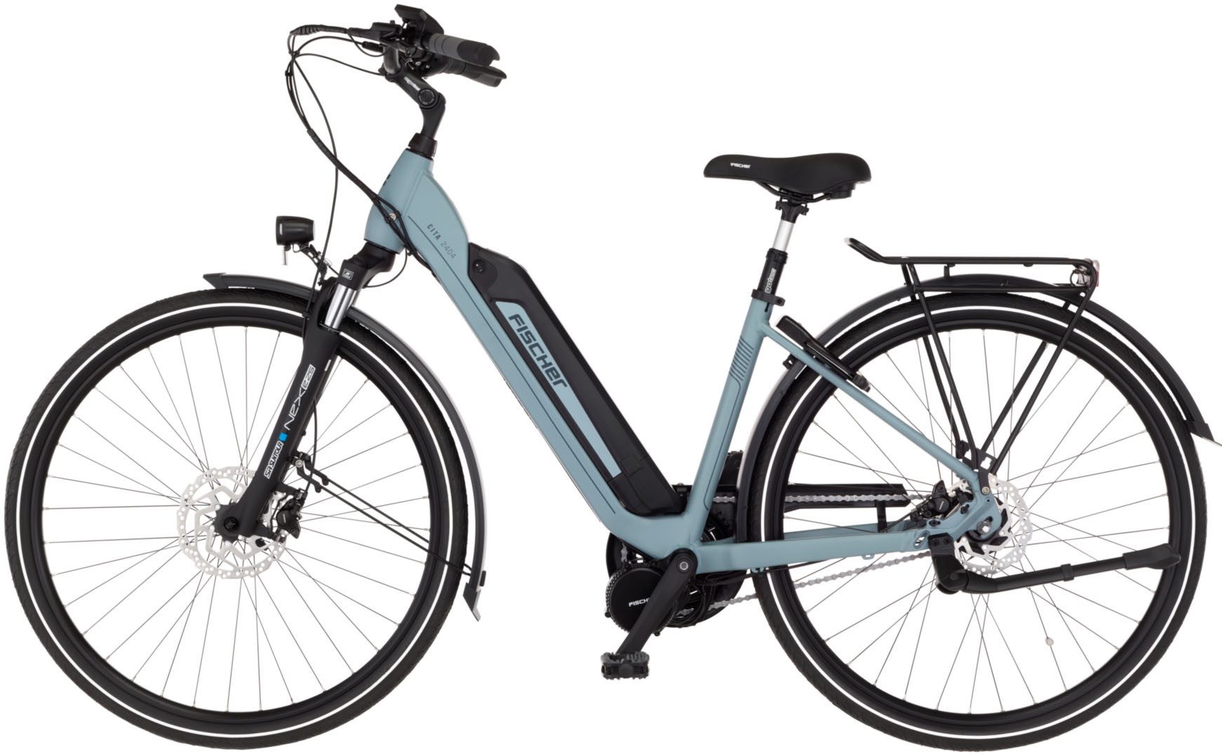 FISCHER Fahrrad E-Bike Cityrad CITA 2404 688 43 ACTIVE, 7 Gang Shimano NEXUS Schaltwerk, Mittelmotor, 688 Wh, (mit Akku-Ladegerät, mit Werkzeug), Pedelec, Elektrofahrrad für Damen und Herren