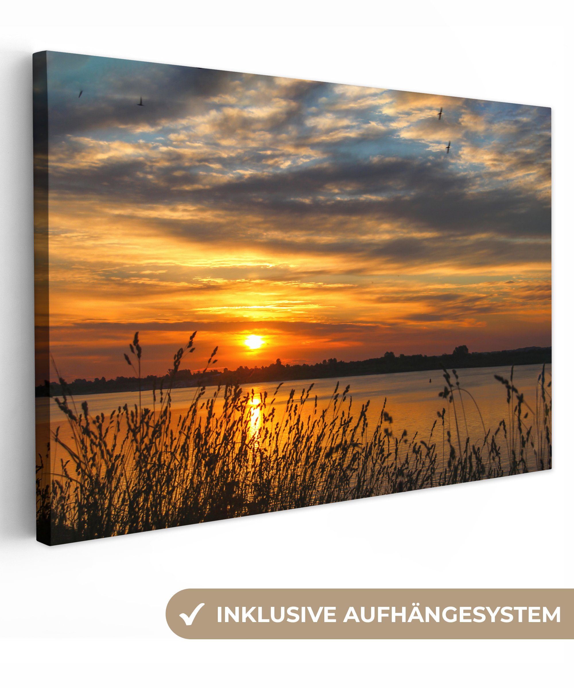 OneMillionCanvasses® Leinwandbild Sonnenuntergang - Meer - Horizont - Himme günstig online kaufen