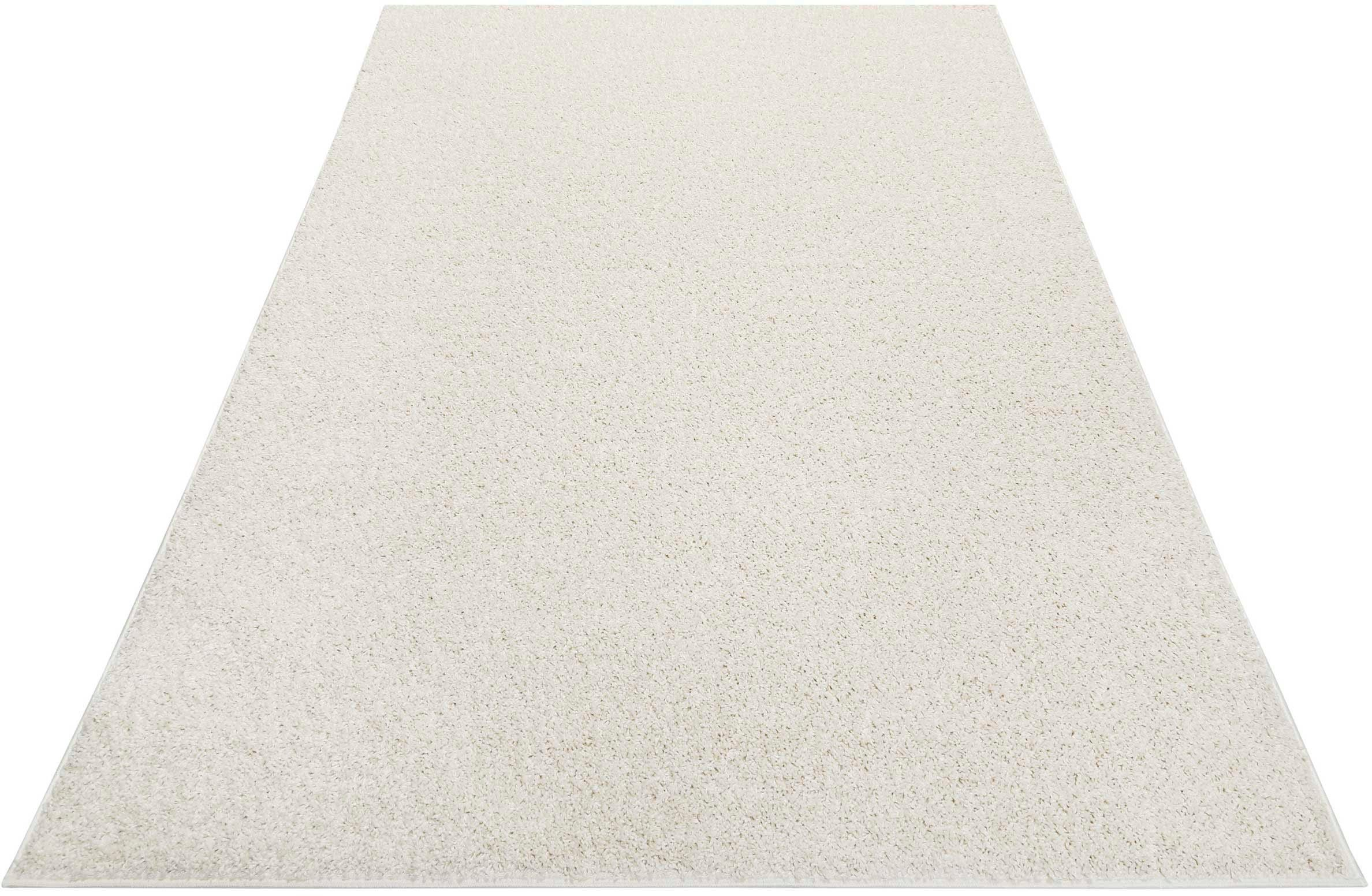 Hochflor-Läufer Whisper Shag, Esprit, rechteckig, Höhe: 30 mm, Wohnzimmer, Schlafzimmer, uni, waschbar, mit Antirutschbeschichtung weiß,creme | Hochflor-Läufer