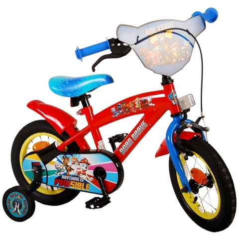 PAW PATROL Kinderfahrrad Jungen - Rot / Blau - verschiedene Größen - 85% zusammengebaut, bis 60 kg, Rücktrittbremse, Lenkerhöhe einstellbar, Luftbereifung